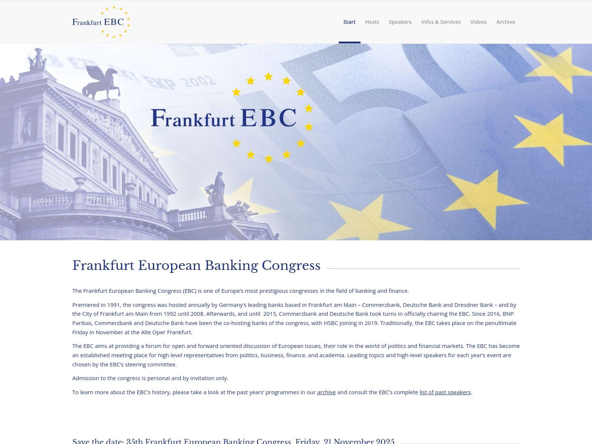 Frankfurt European Banking Congress website