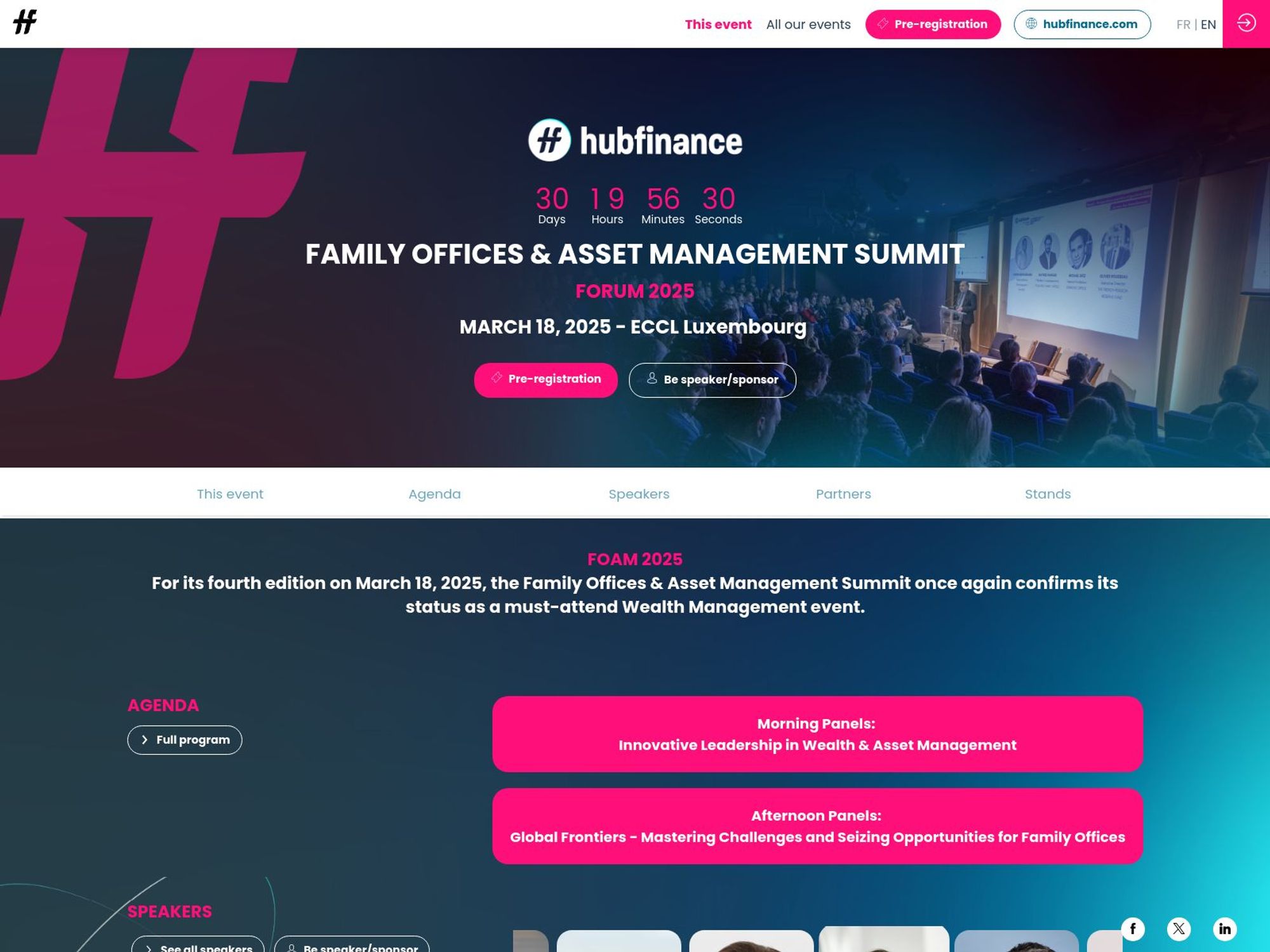 Hubfinance Family Offices & Asset Management Summit 2025 screenshot