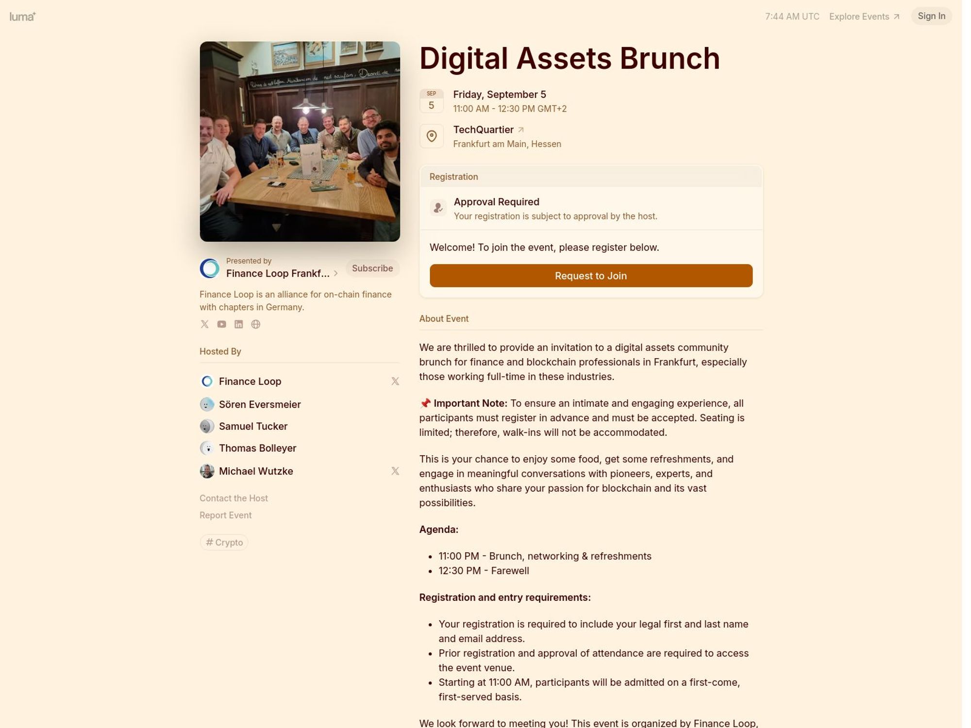 Digital Assets Brunch website