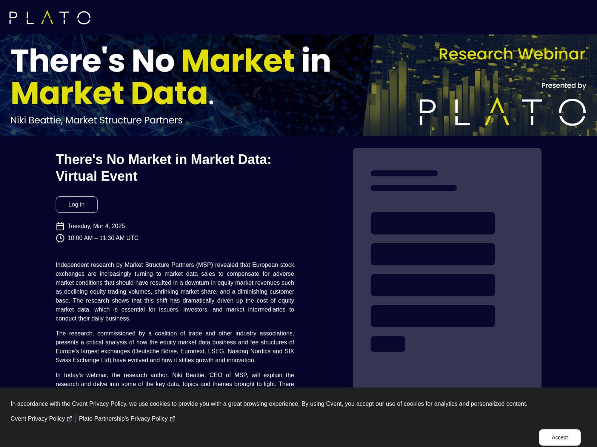There's No Market in Market Data: Virtual Event screenshot