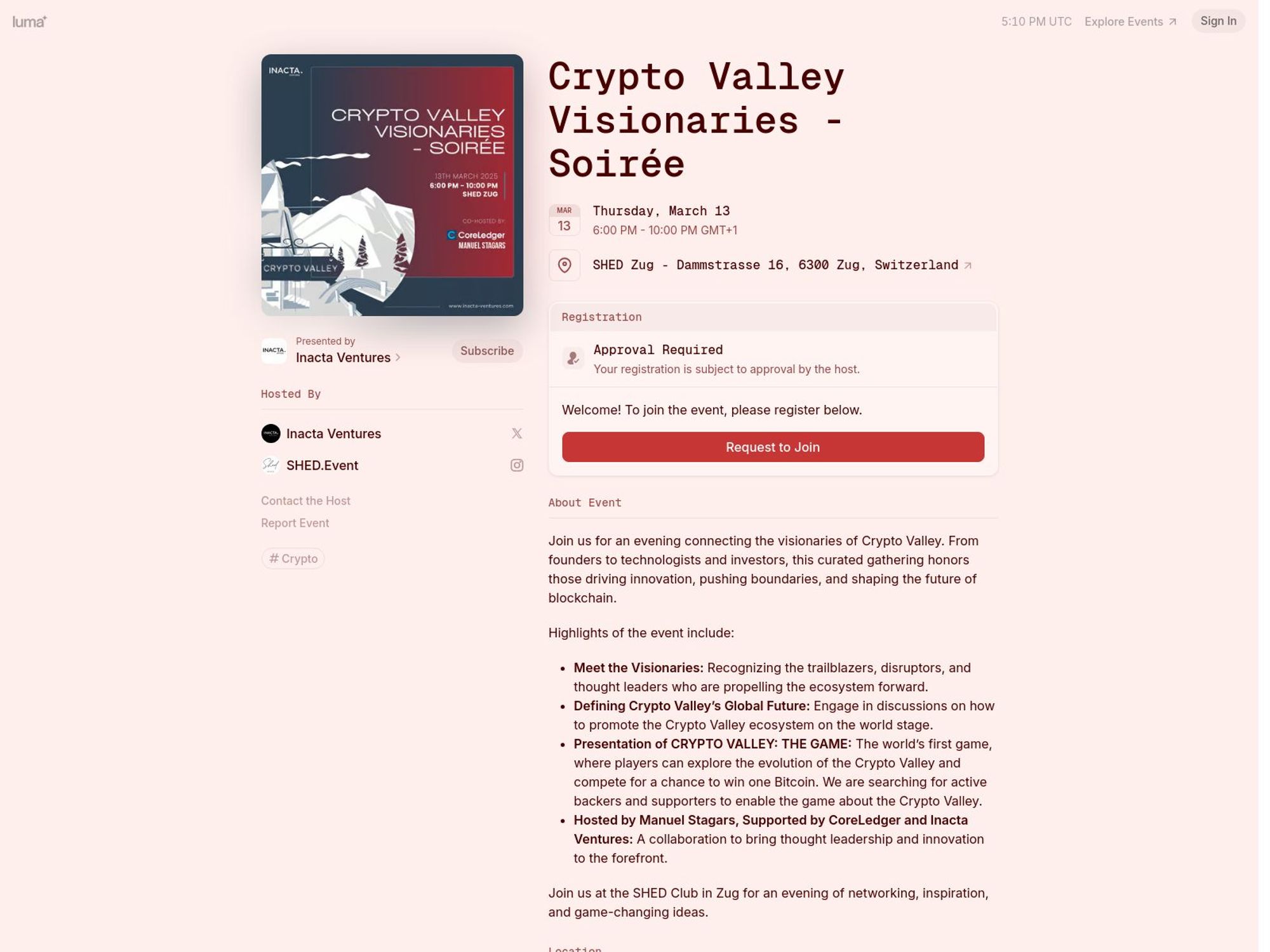 Crypto Valley Visionaries - Soirée screenshot