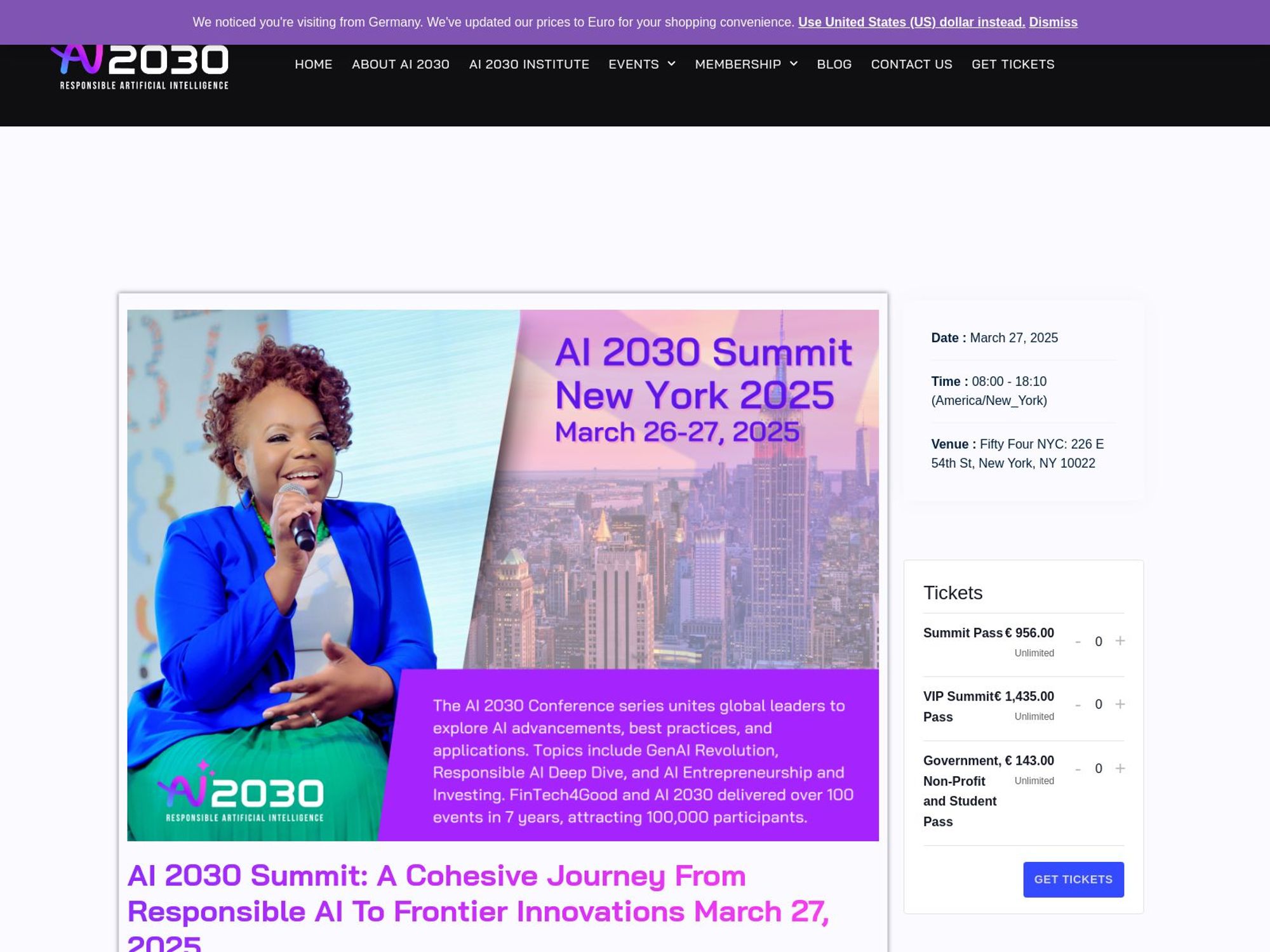 AI 2030 Summit screenshot