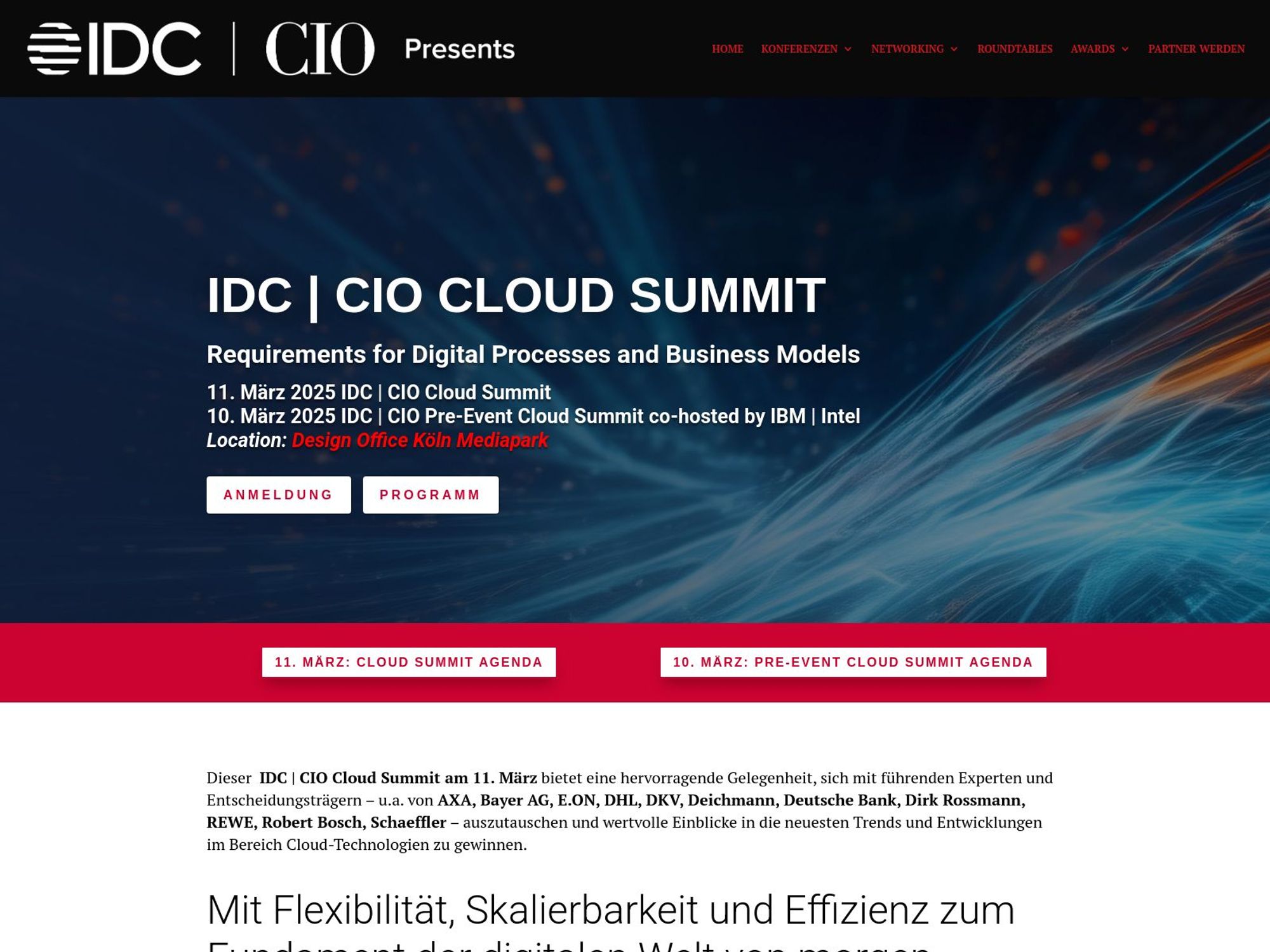 IDC | CIO Cloud Summit screenshot