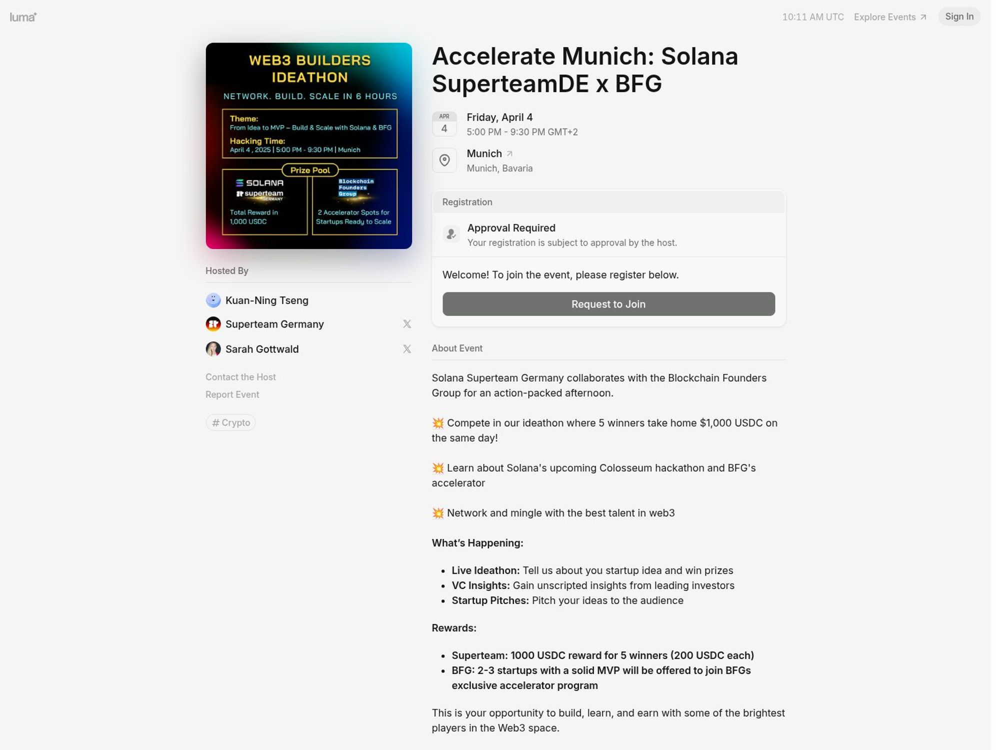 Accelerate Munich: Solana SuperteamDE x BFG screenshot