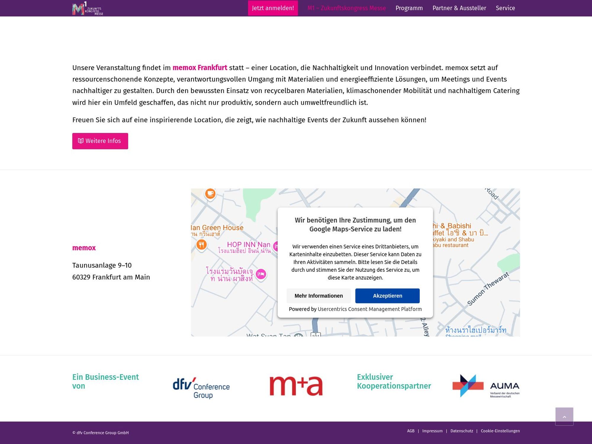 M1 – Zukunftskongress Messe screenshot