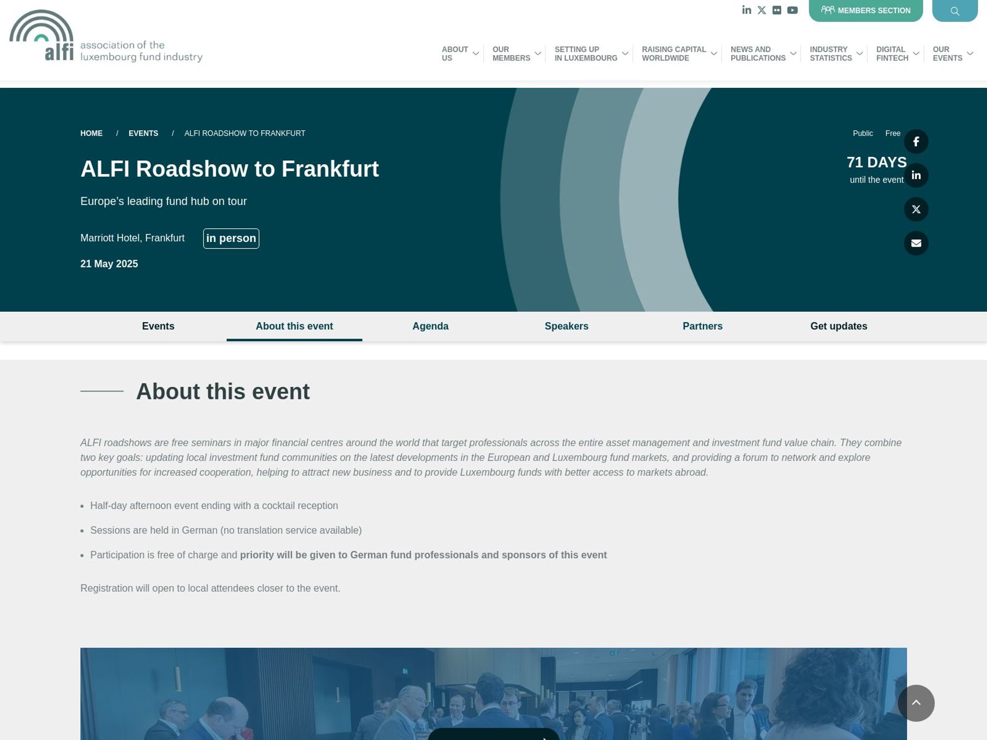ALFI Roadshow to Frankfurt 2025 screenshot