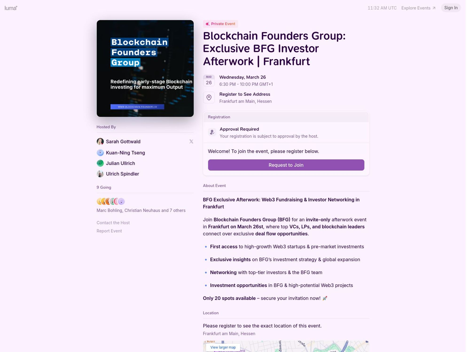 Blockchain Founders Group: Exclusive BFG Investor Afterwork screenshot