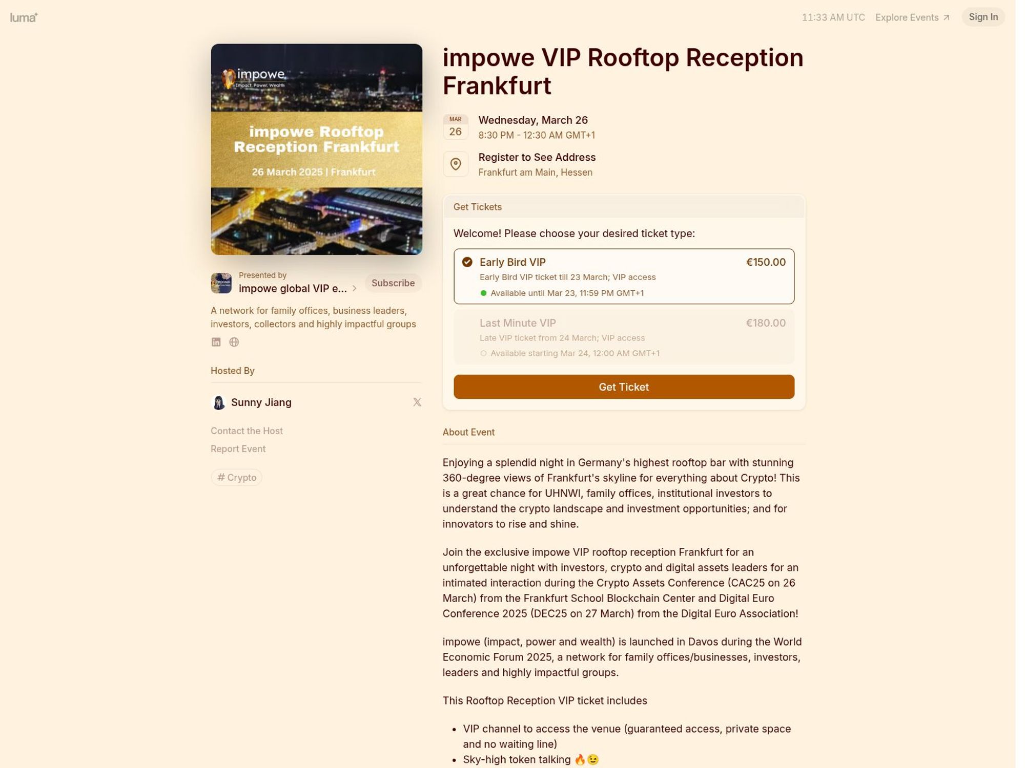 impowe VIP Rooftop Reception Frankfurt screenshot