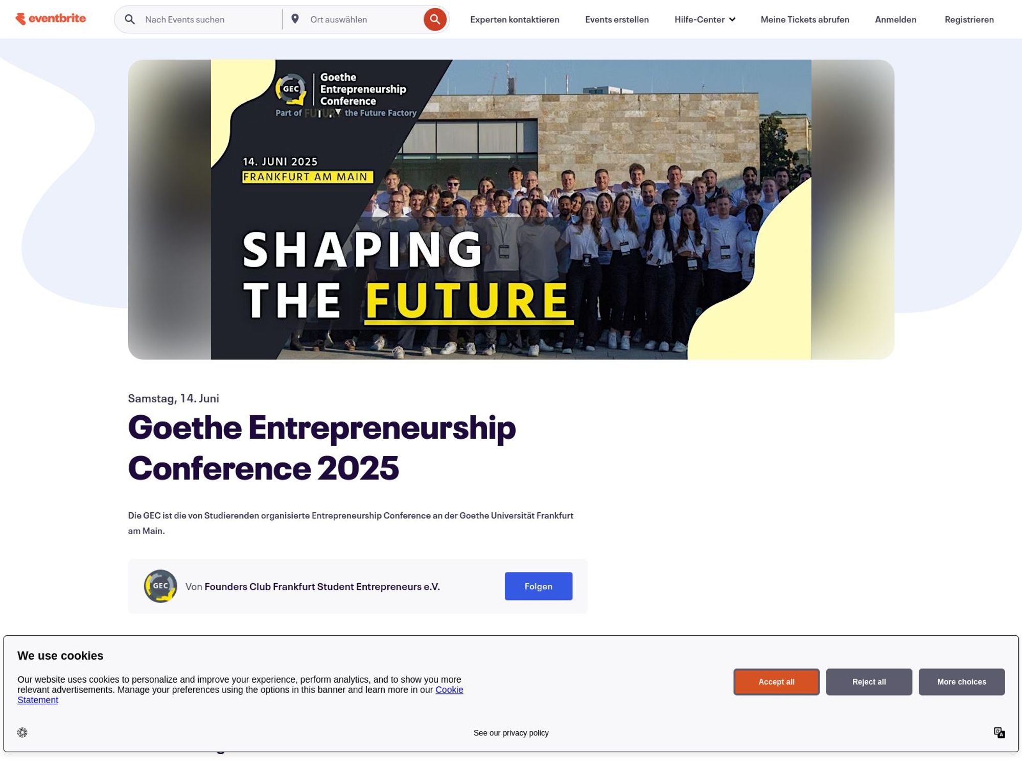 Goethe Entrepreneurship Conference 2025 screenshot