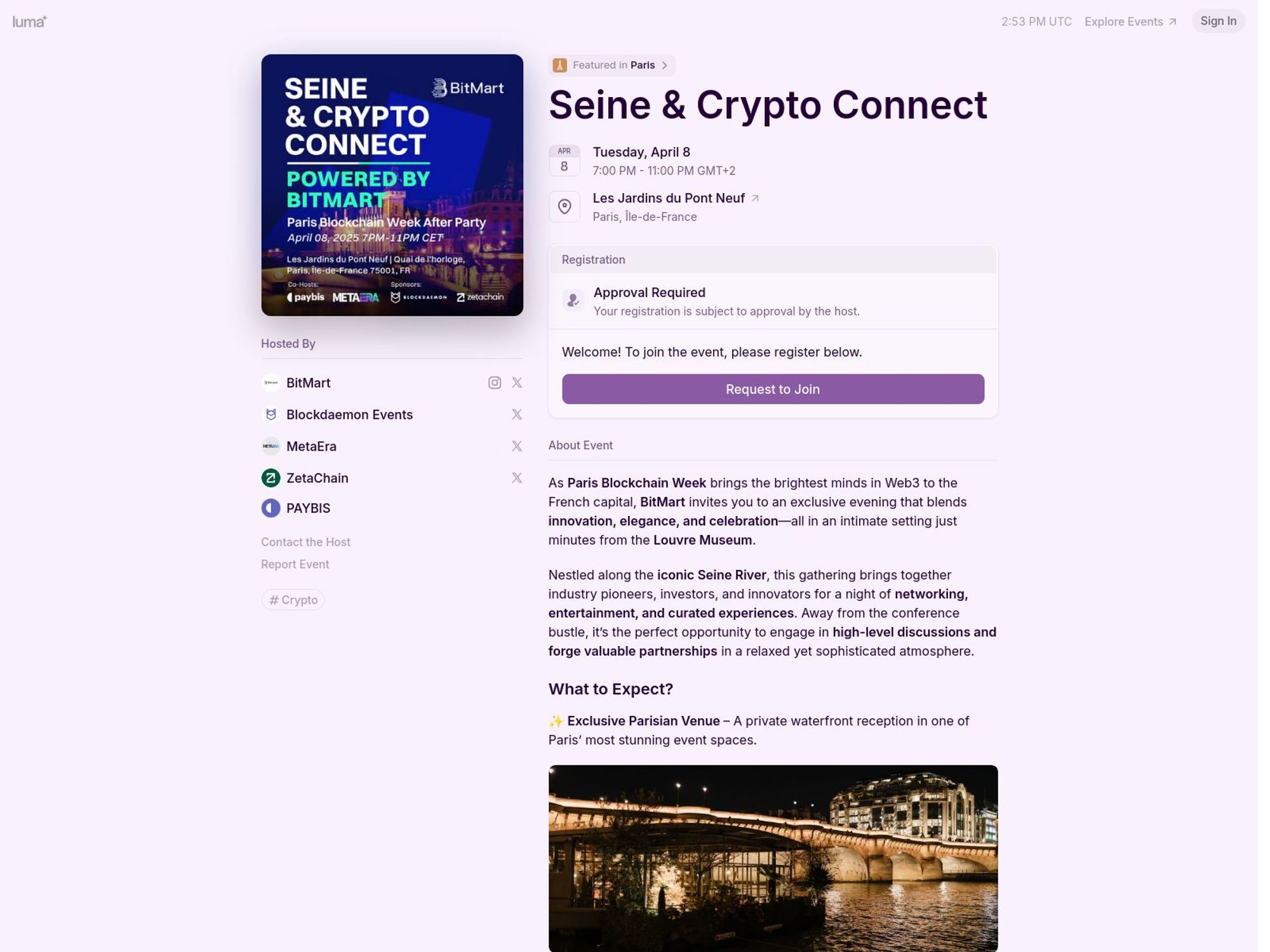 Seine & Crypto Connect screenshot