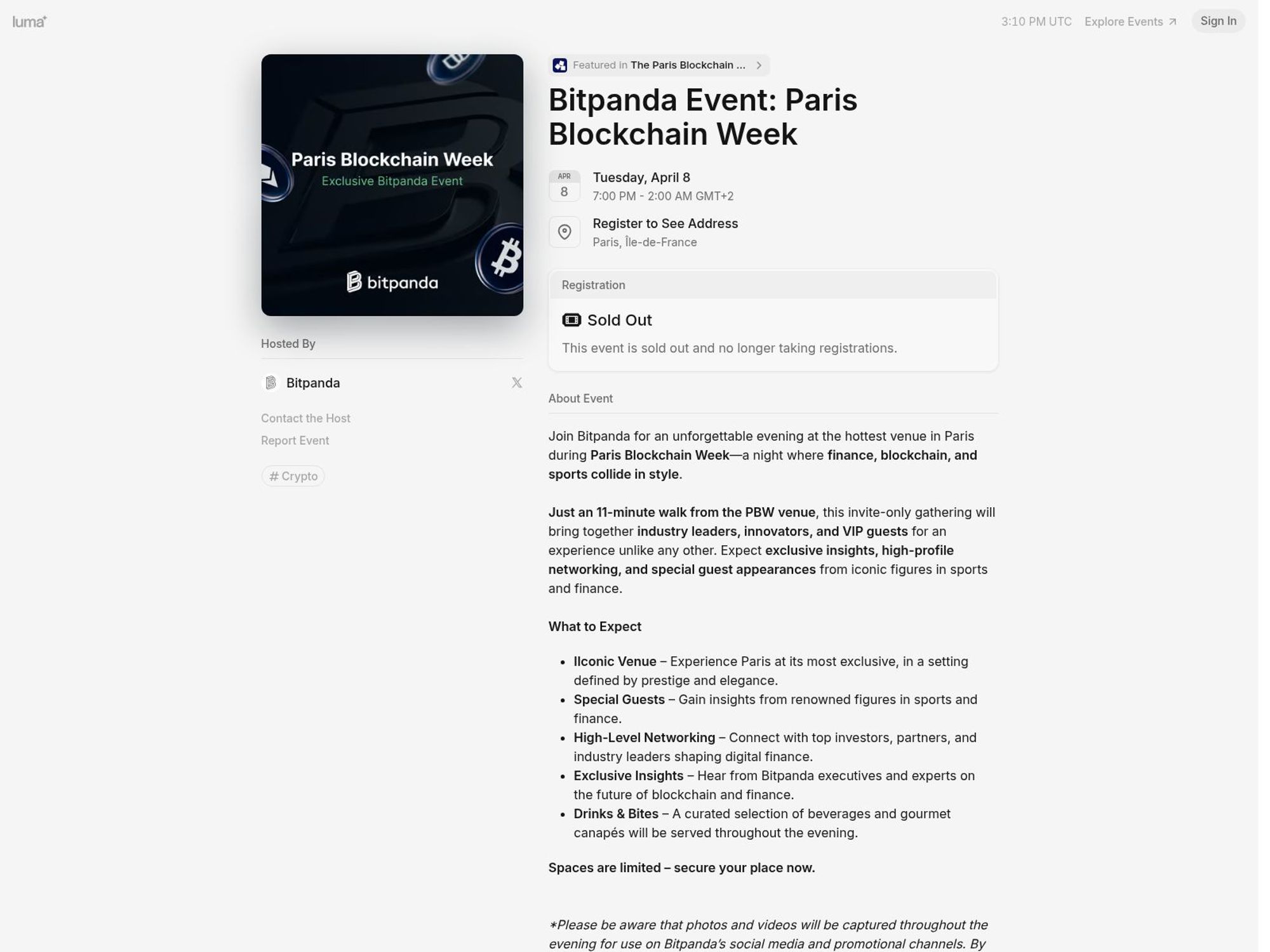 Bitpanda Event: Paris Blockchain Week screenshot
