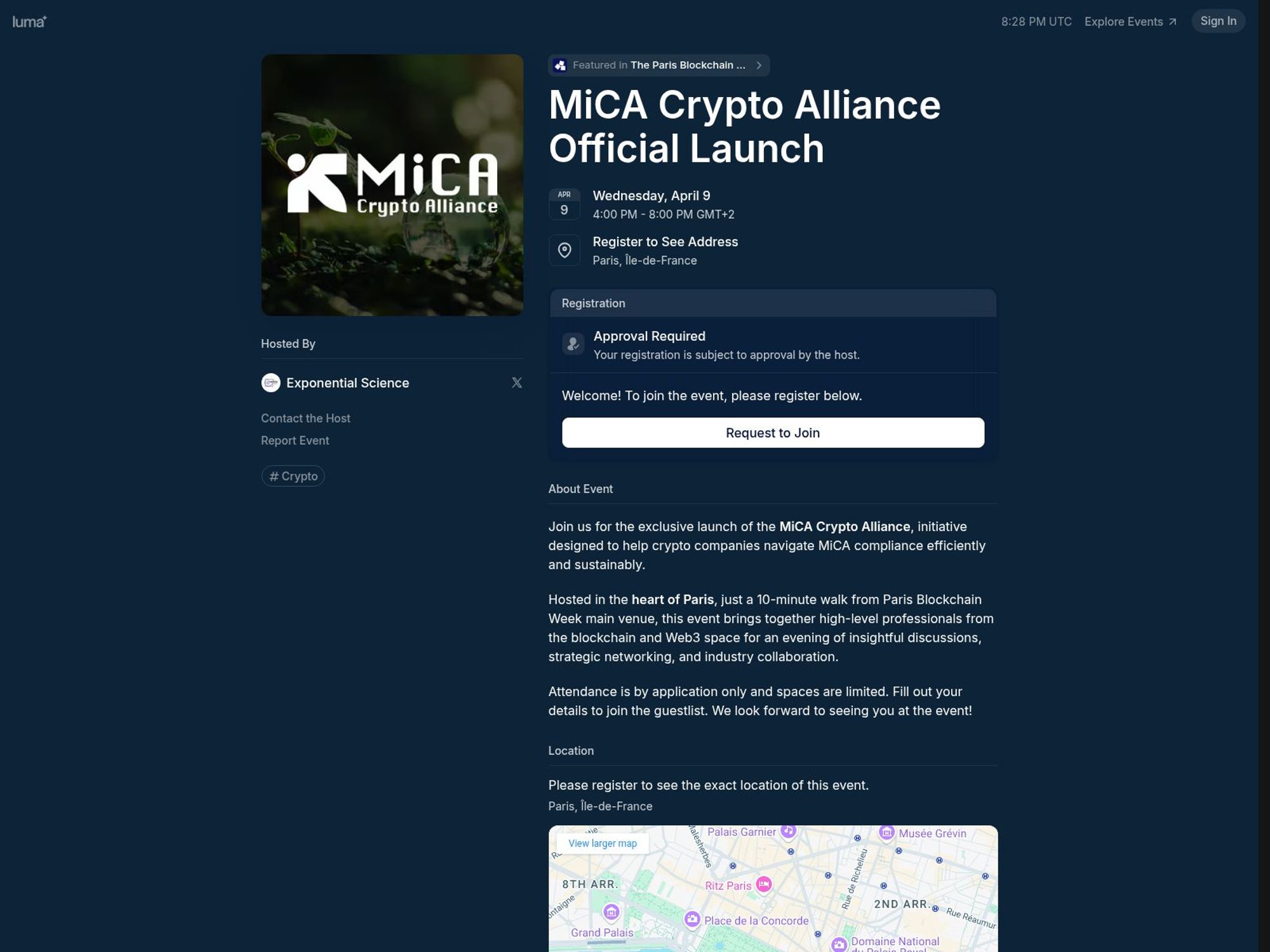 MiCA Crypto Alliance Official Launch screenshot