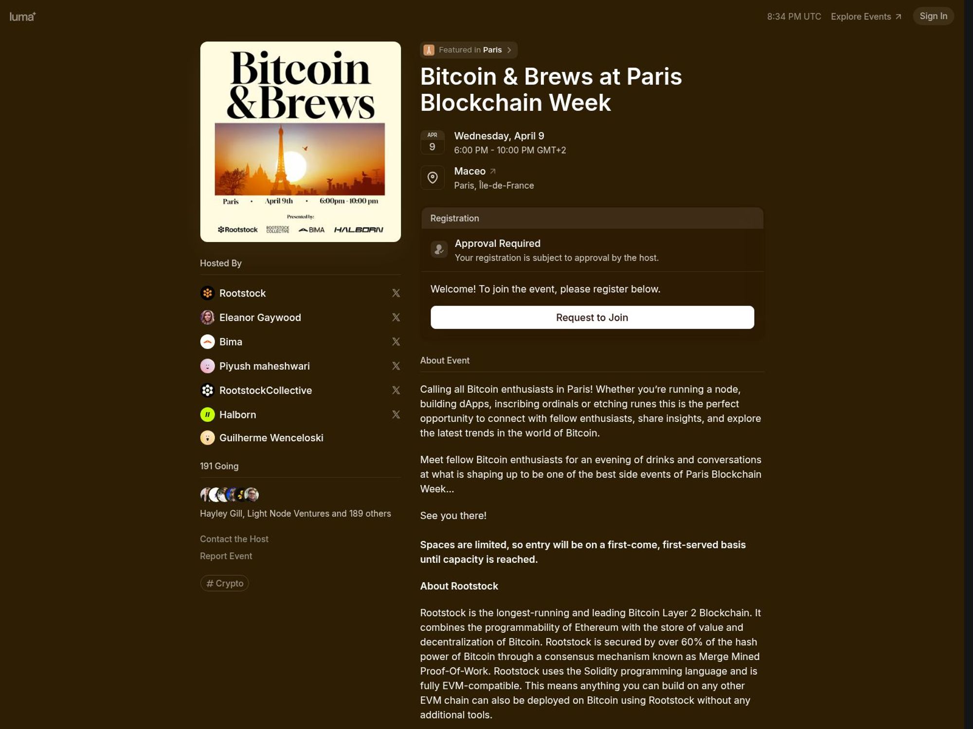 Bitcoin & Brews at Paris Blockchain Week screenshot