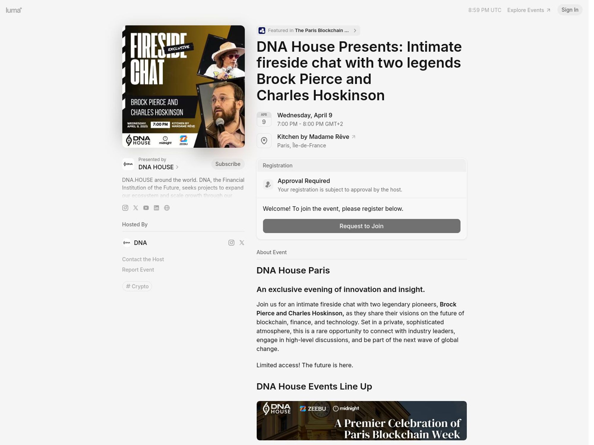 DNA House Presents: Intimate fireside chat with two legends Brock Pierce and Charles Hoskinson screenshot