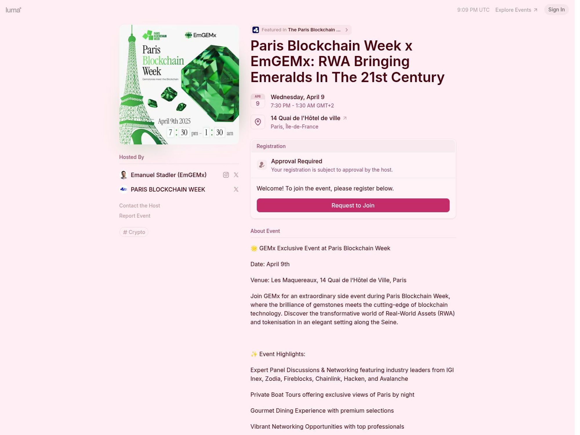 Paris Blockchain Week x EmGEMx: RWA Bringing Emeralds In The 21st Century screenshot