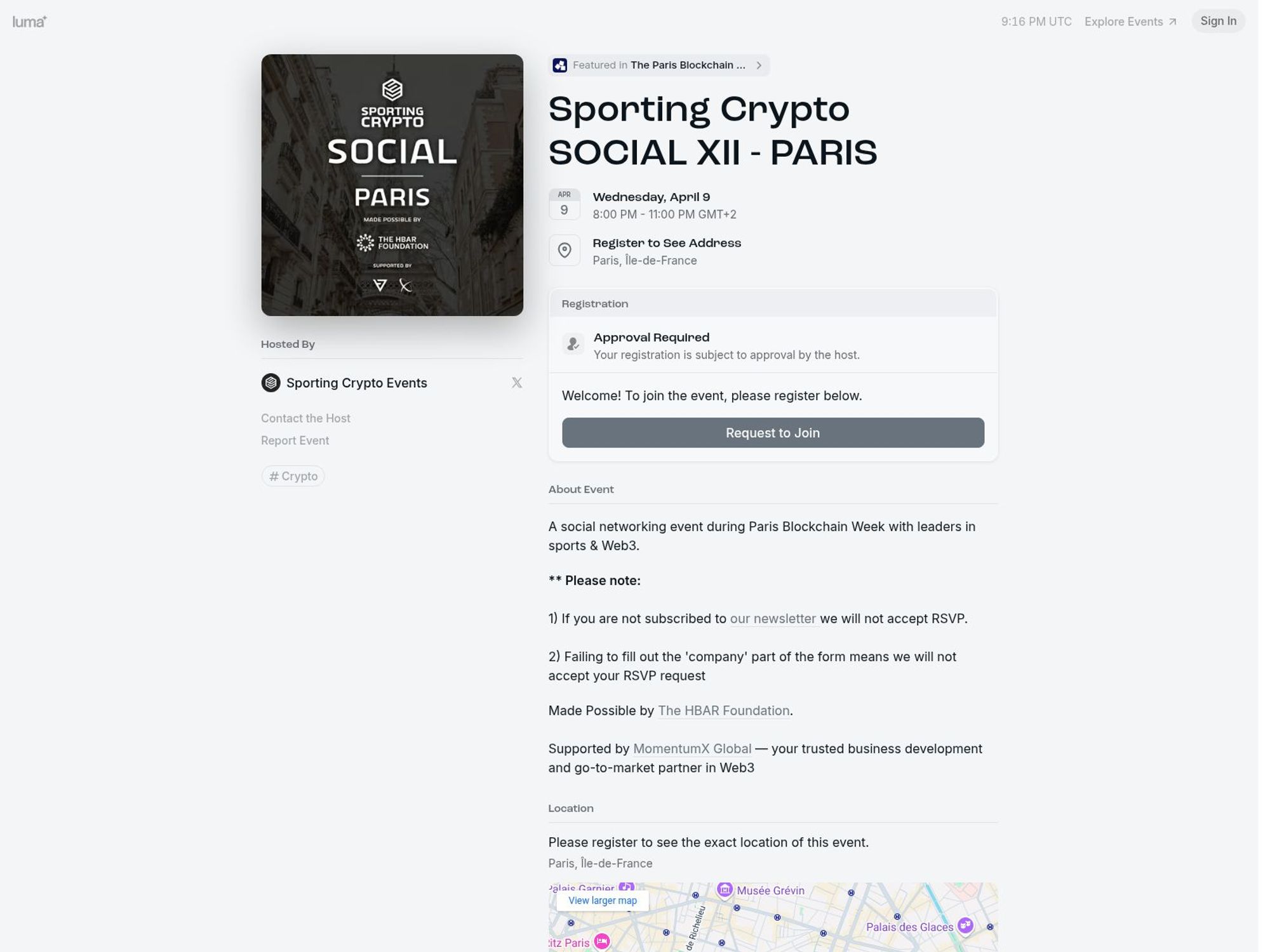 Sporting Crypto SOCIAL XII - PARIS screenshot