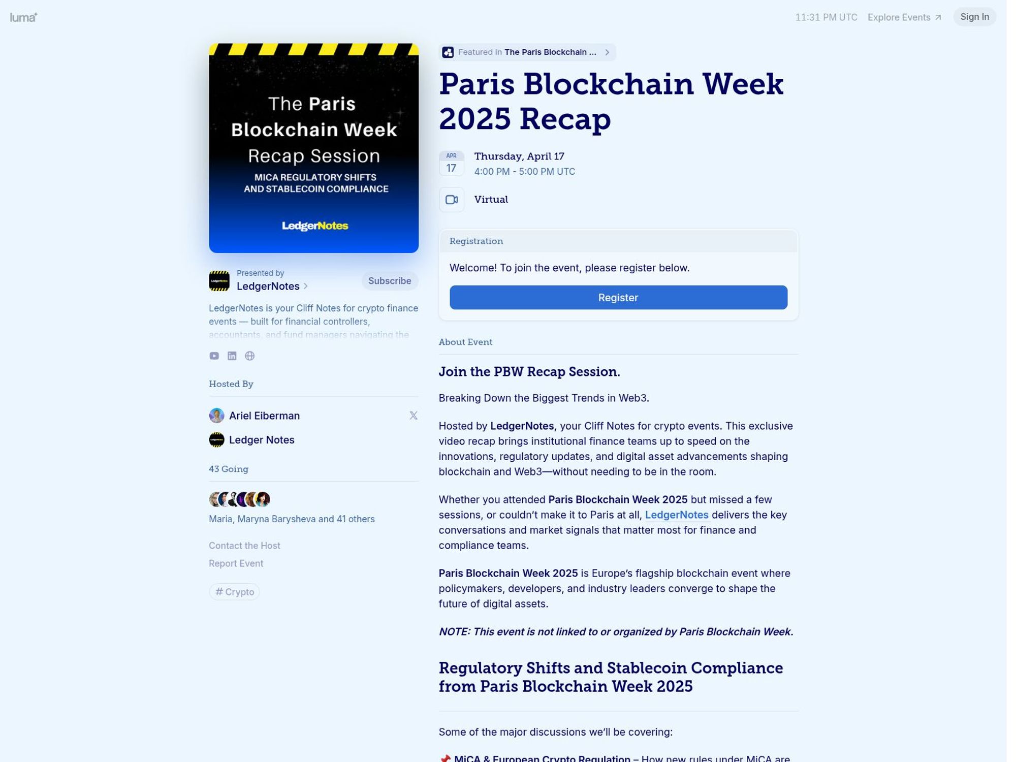 Paris Blockchain Week 2025 Recap screenshot