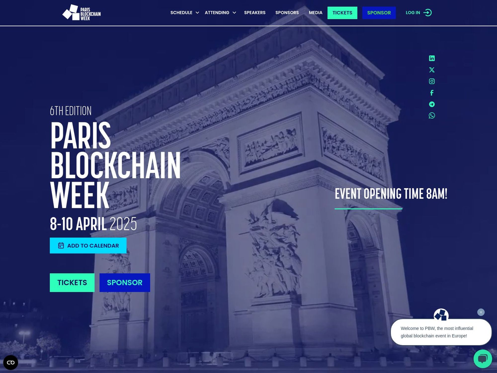 Paris Blockchain Week 2026 screenshot