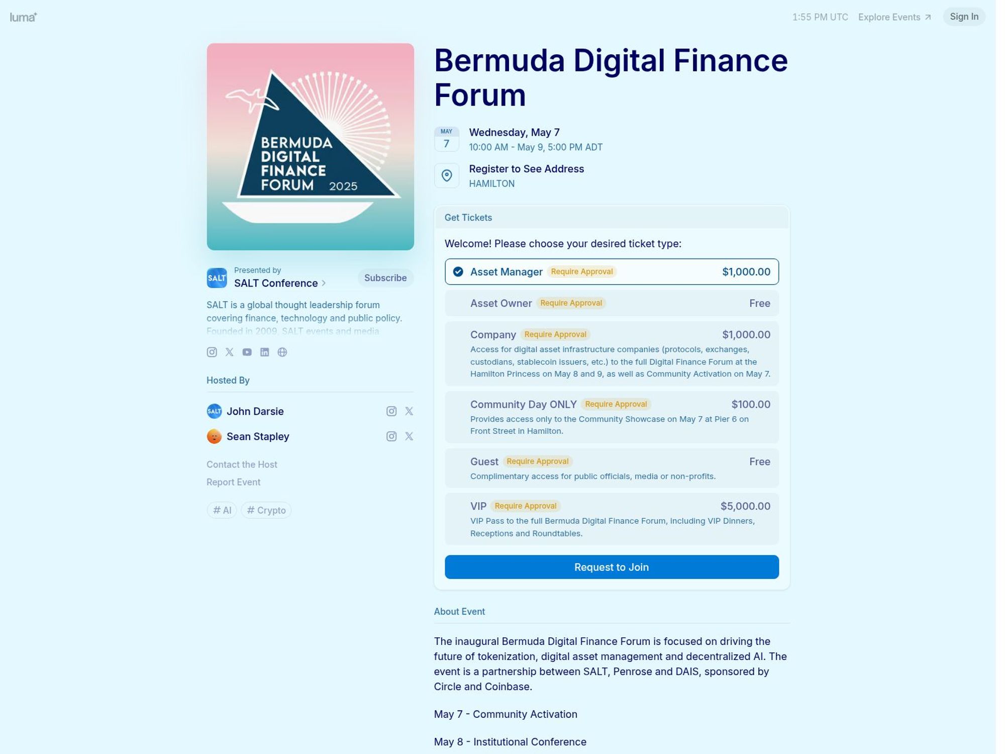 Bermuda Digital Finance Forum screenshot