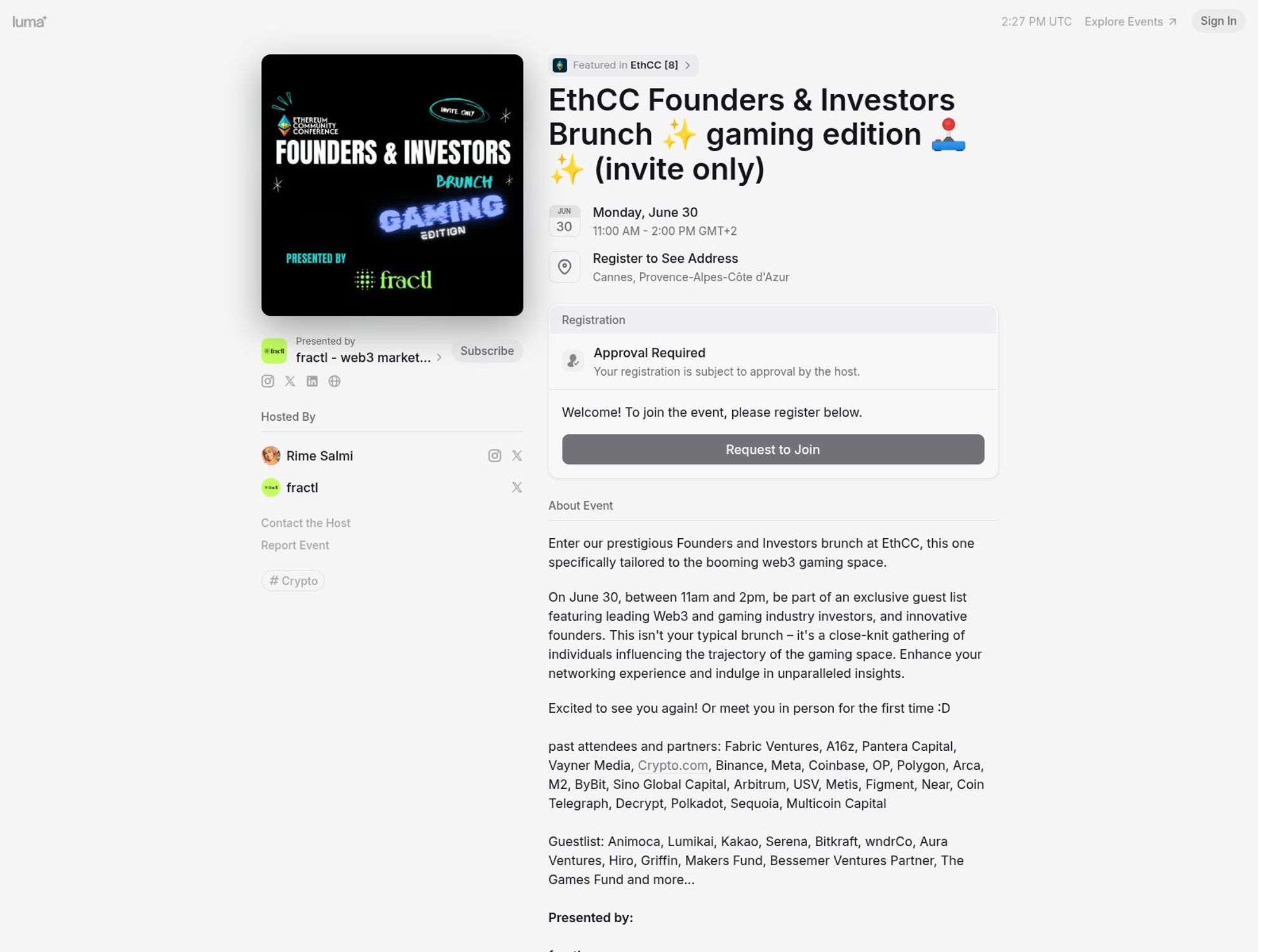 EthCC Founders & Investors Brunch ✨ gaming edition 🕹️ screenshot