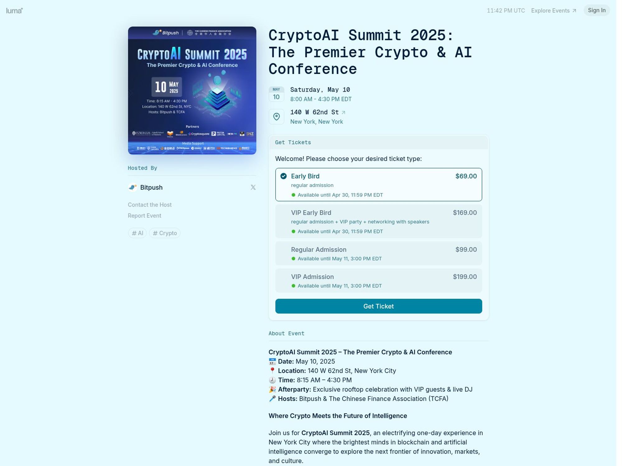 CryptoAl Summit 2025: The Premier Crypto & Al Conference screenshot