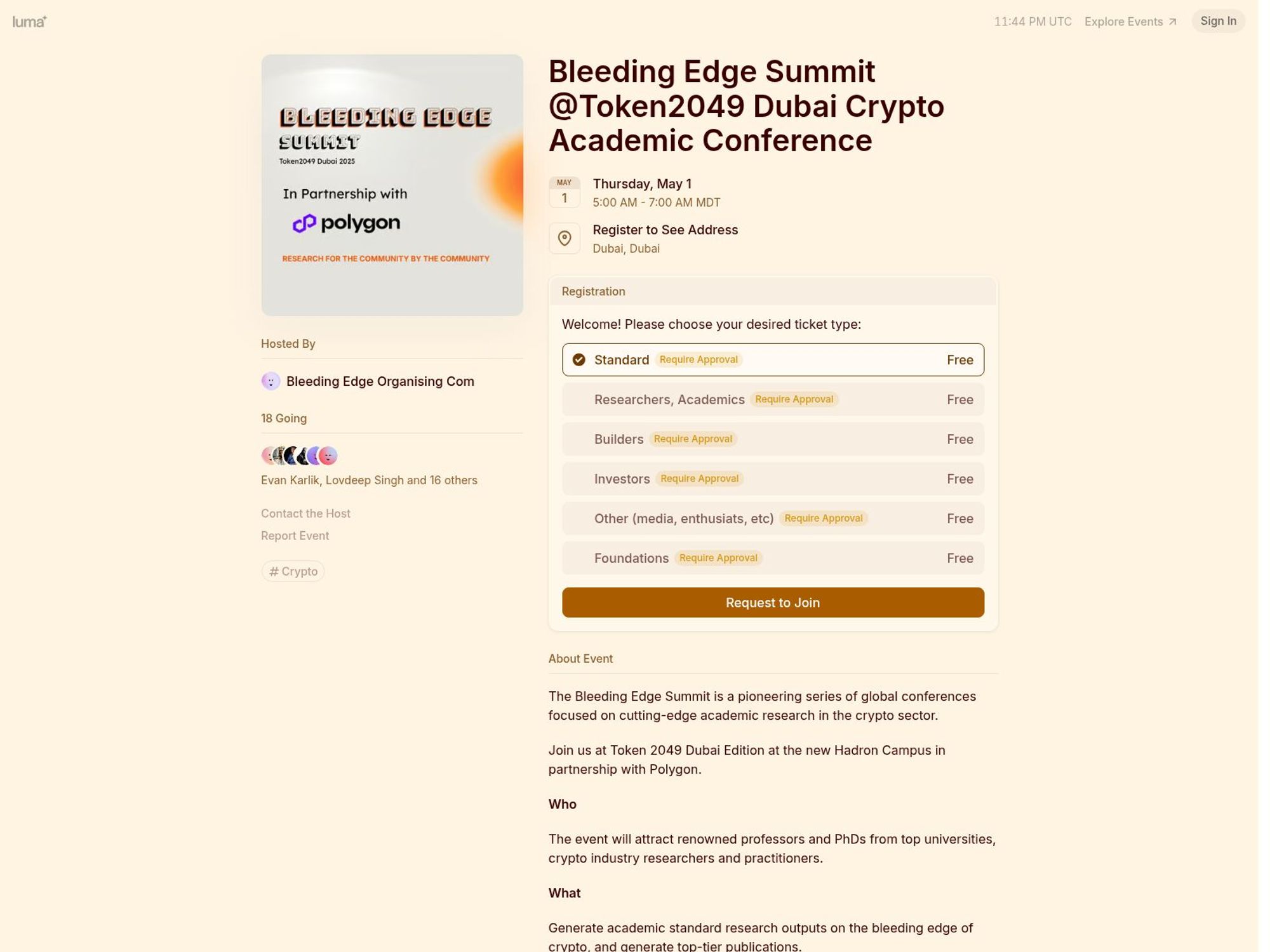 Bleeding Edge Summit @Token2049 Dubai Crypto Academic Conference screenshot