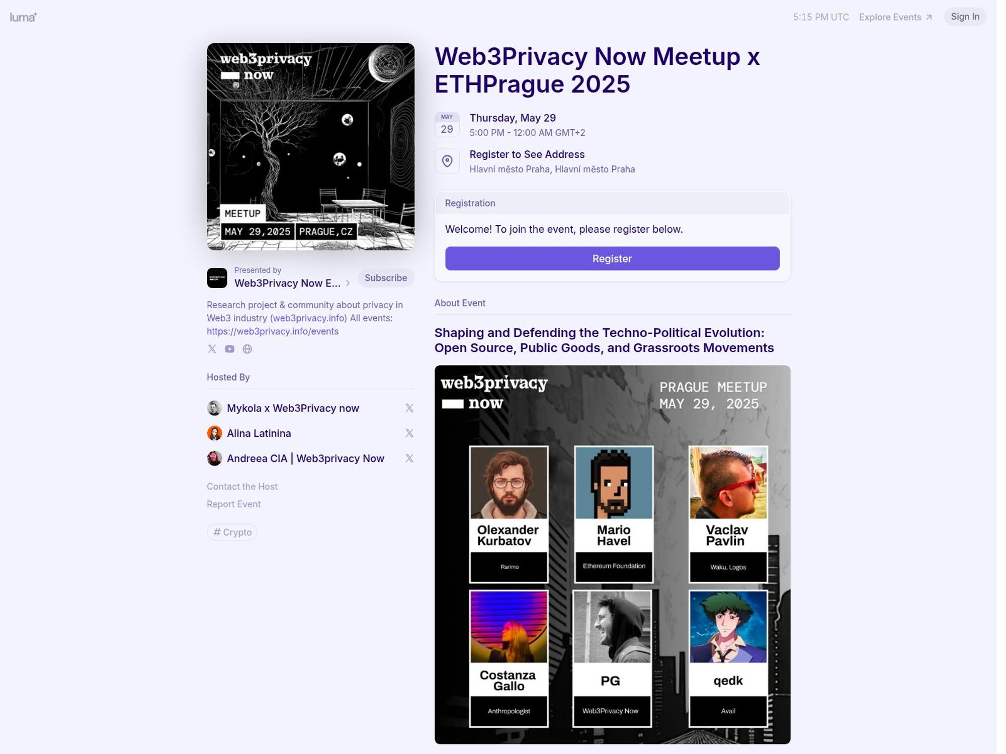 Web3Privacy Now Meetup x ETHPrague 2025 screenshot
