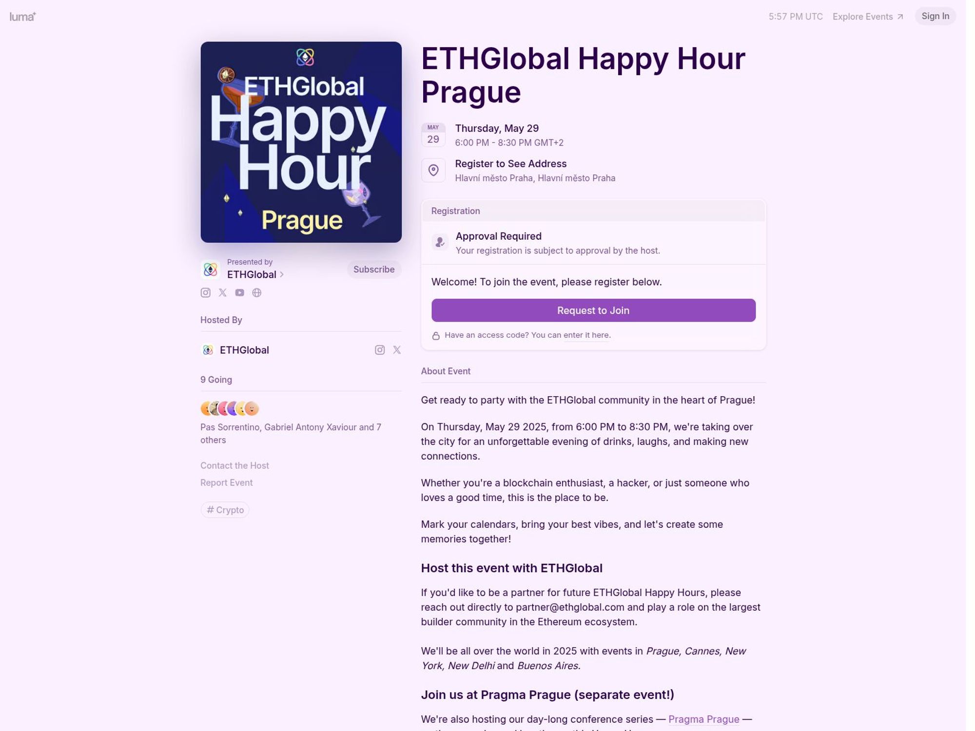 ETHGlobal Happy Hour Prague screenshot