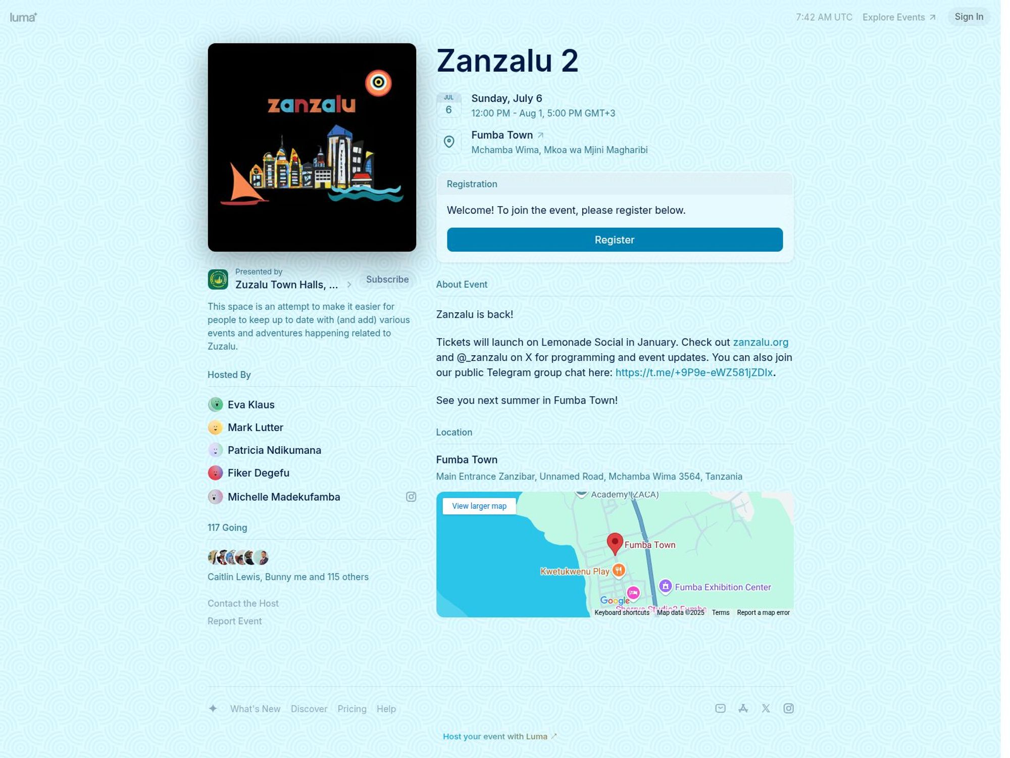 Zanzalu 2 website