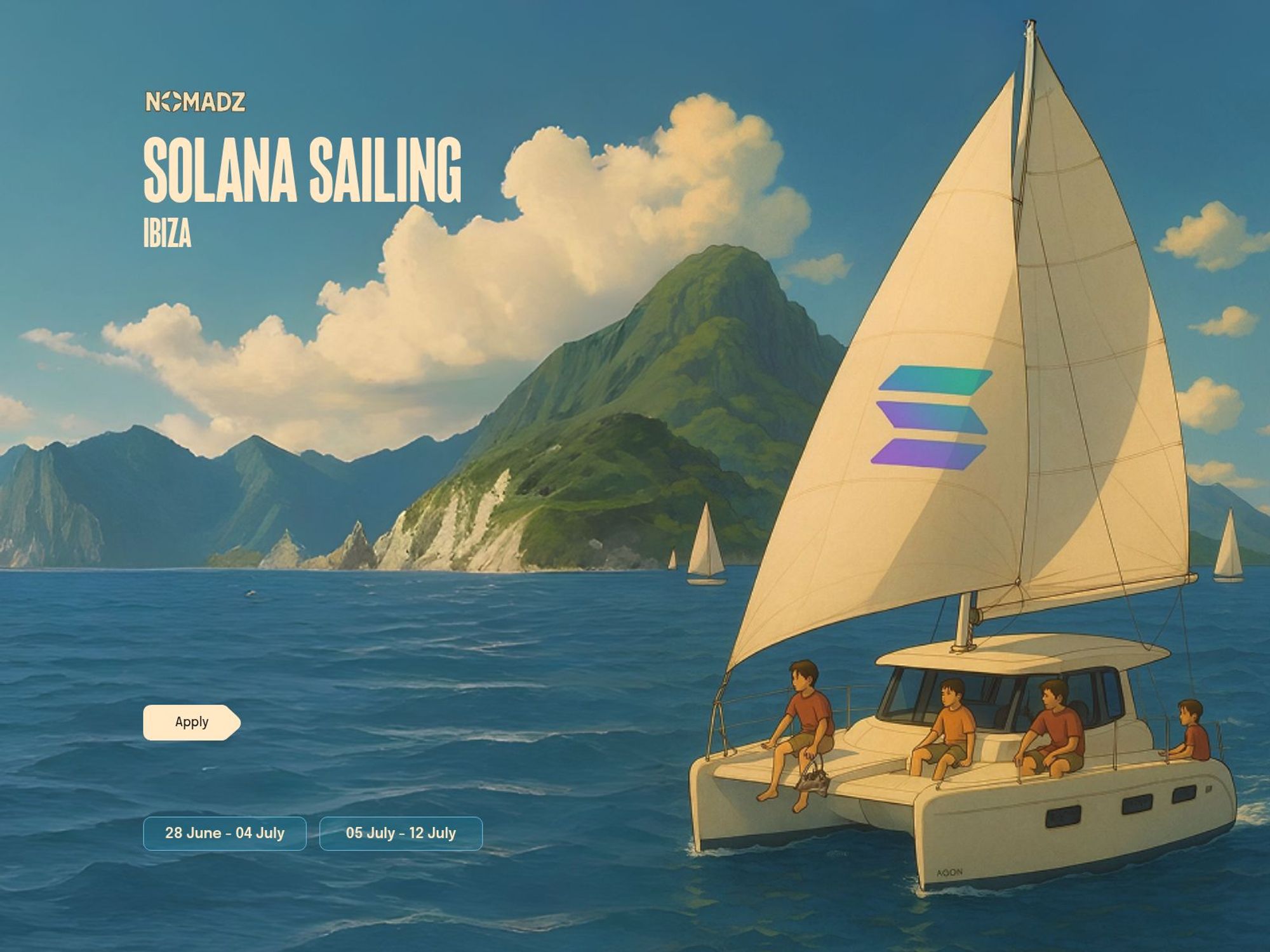Nomadz Solana Sailing Ibiza July 2025 screenshot