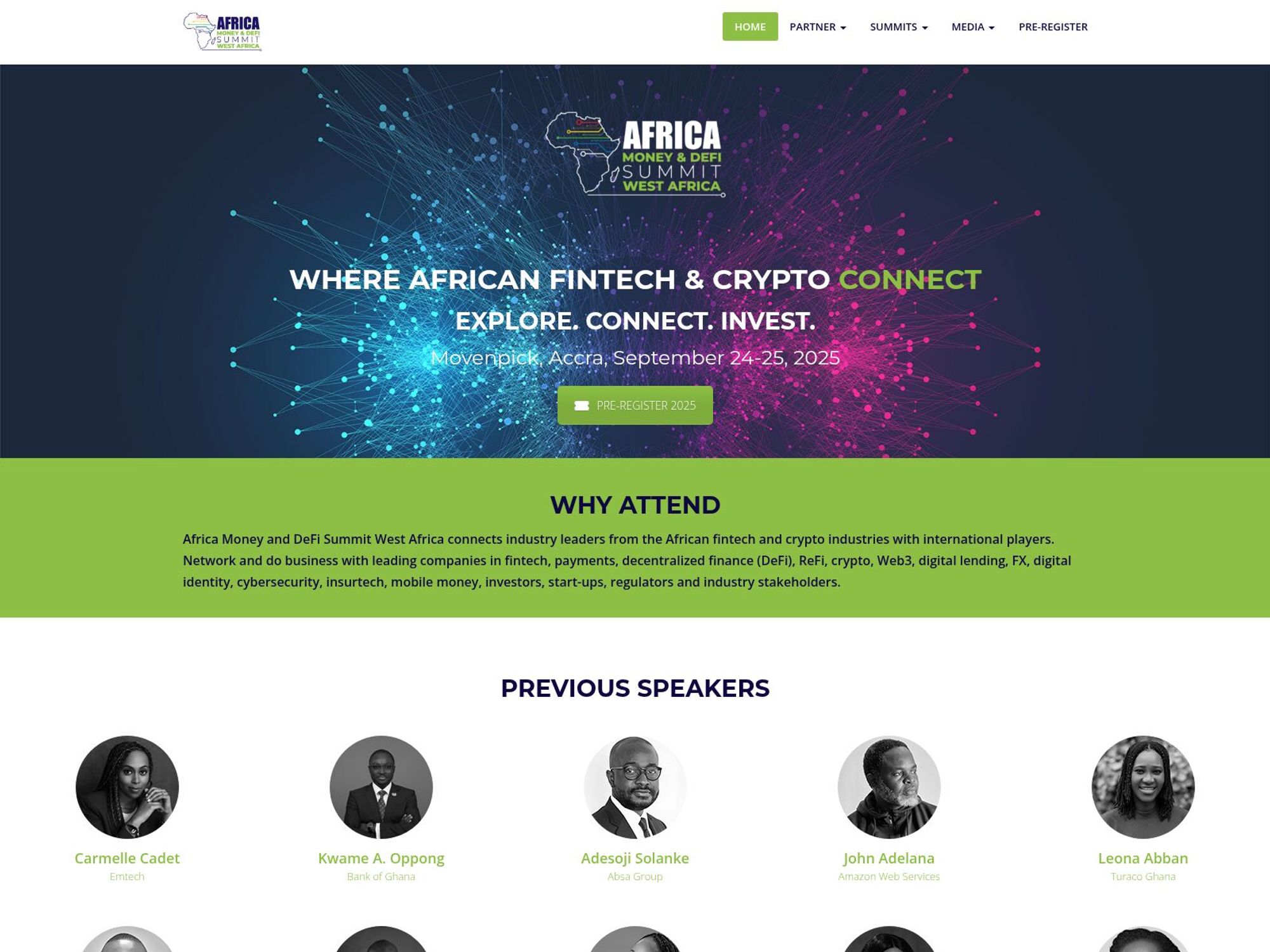 Africa Money and DeFi Summit website
