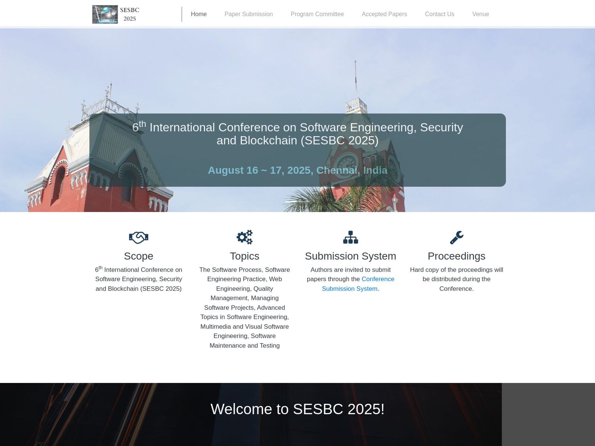 6th International Conference on Software Engineering, Security and Blockchain (SESBC 2025) website