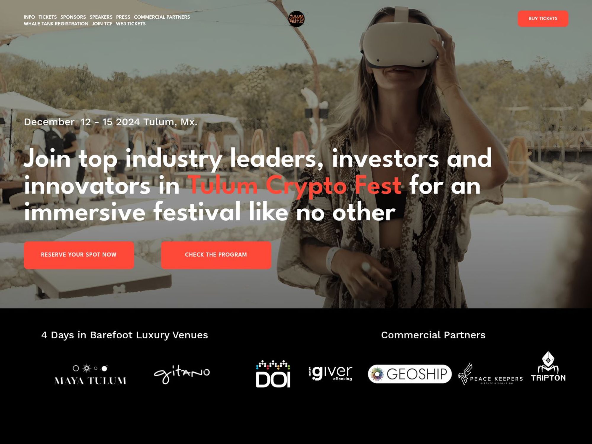 Tulum Crypto Fest 2025 (TCF 2025) website