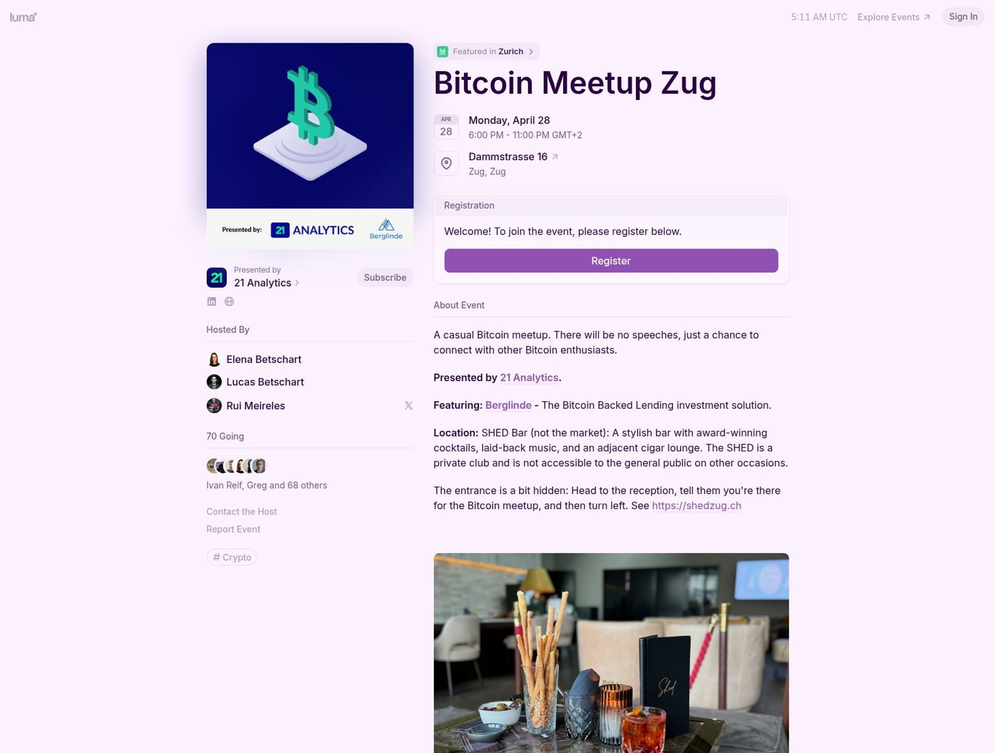 Bitcoin Meetup Zug screenshot