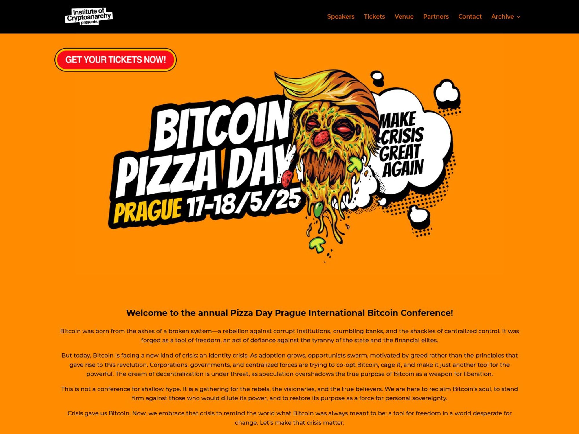 Pizza Day Prague 2025 - International Bitcoin Conference screenshot