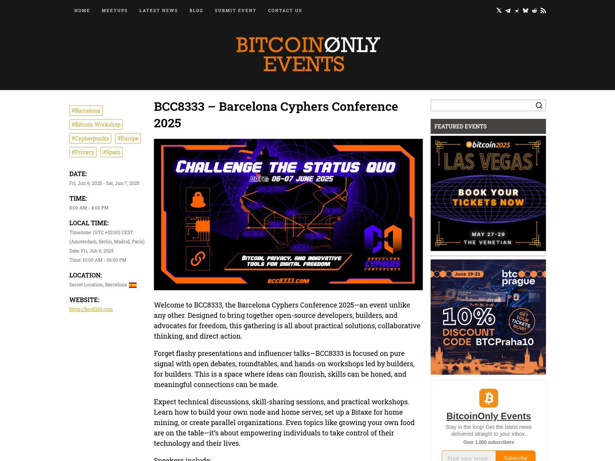BCC8333 – Barcelona Cyphers Conference 2025 screenshot