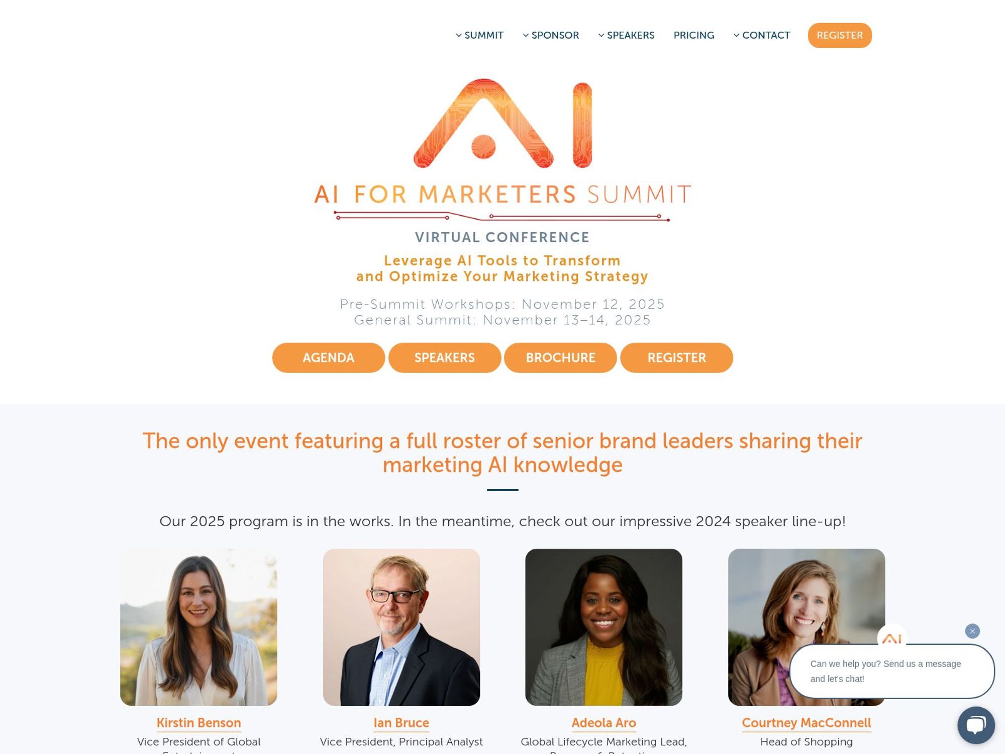 AI for Marketers Summit 2025 website