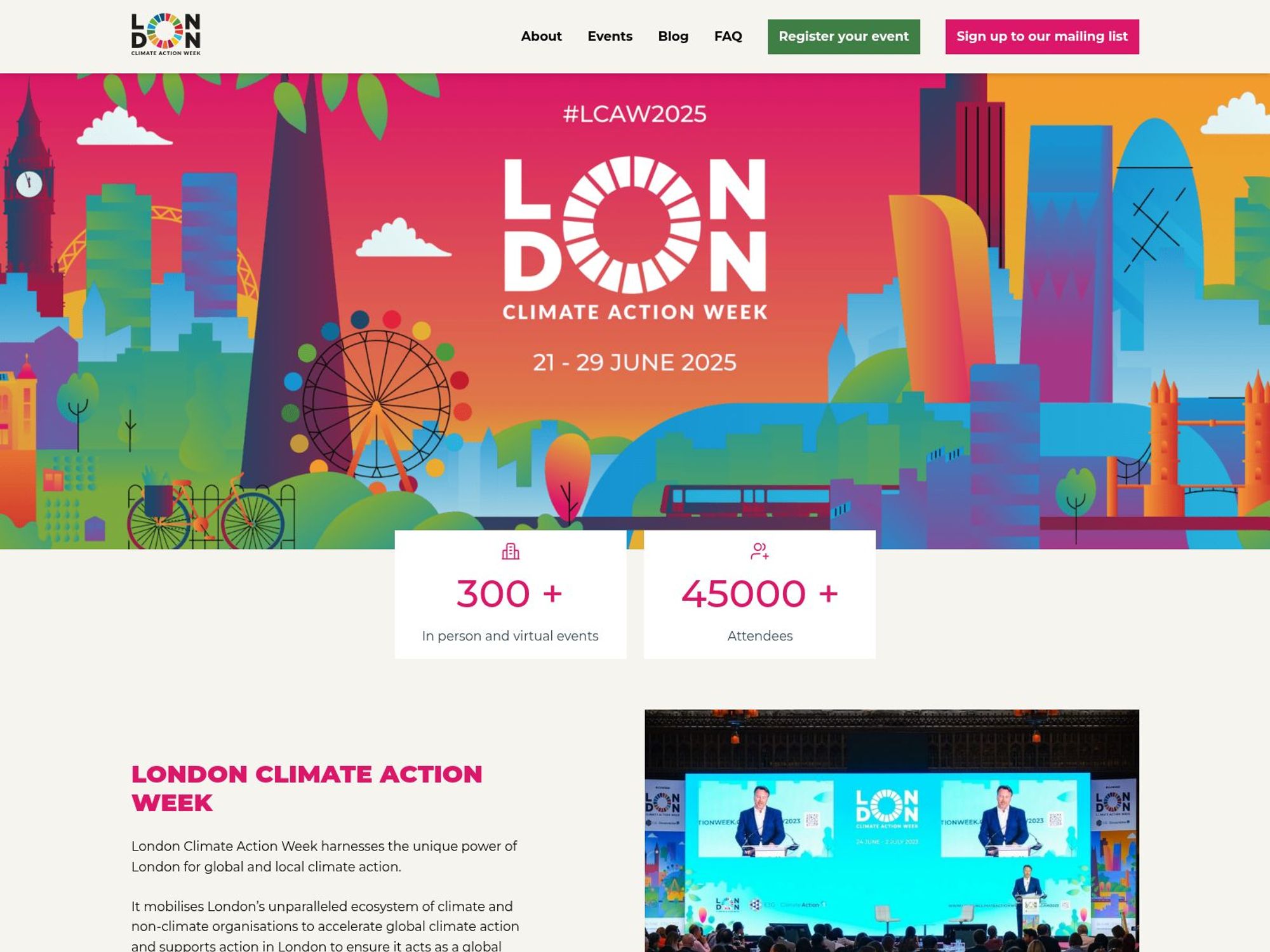 London Climate Action Week 2025 screenshot