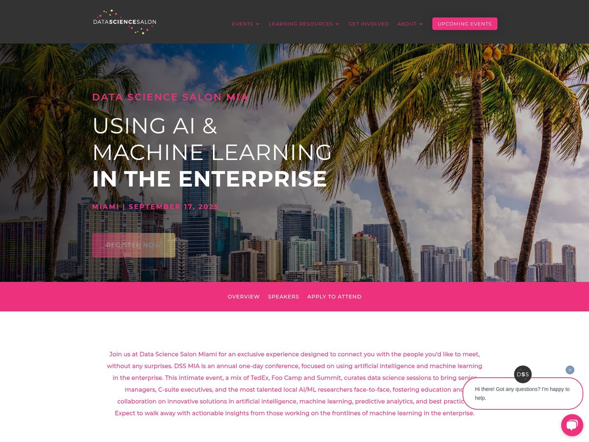 Data Science Salon Miami: Using AI & Machine Learning in the Enterprise website