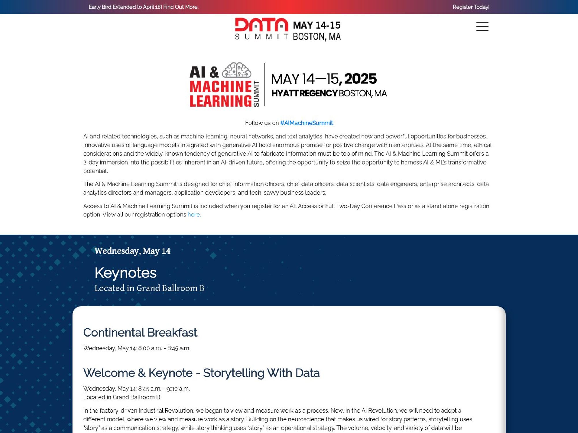 AI & Machine Learning Summit 2025 screenshot