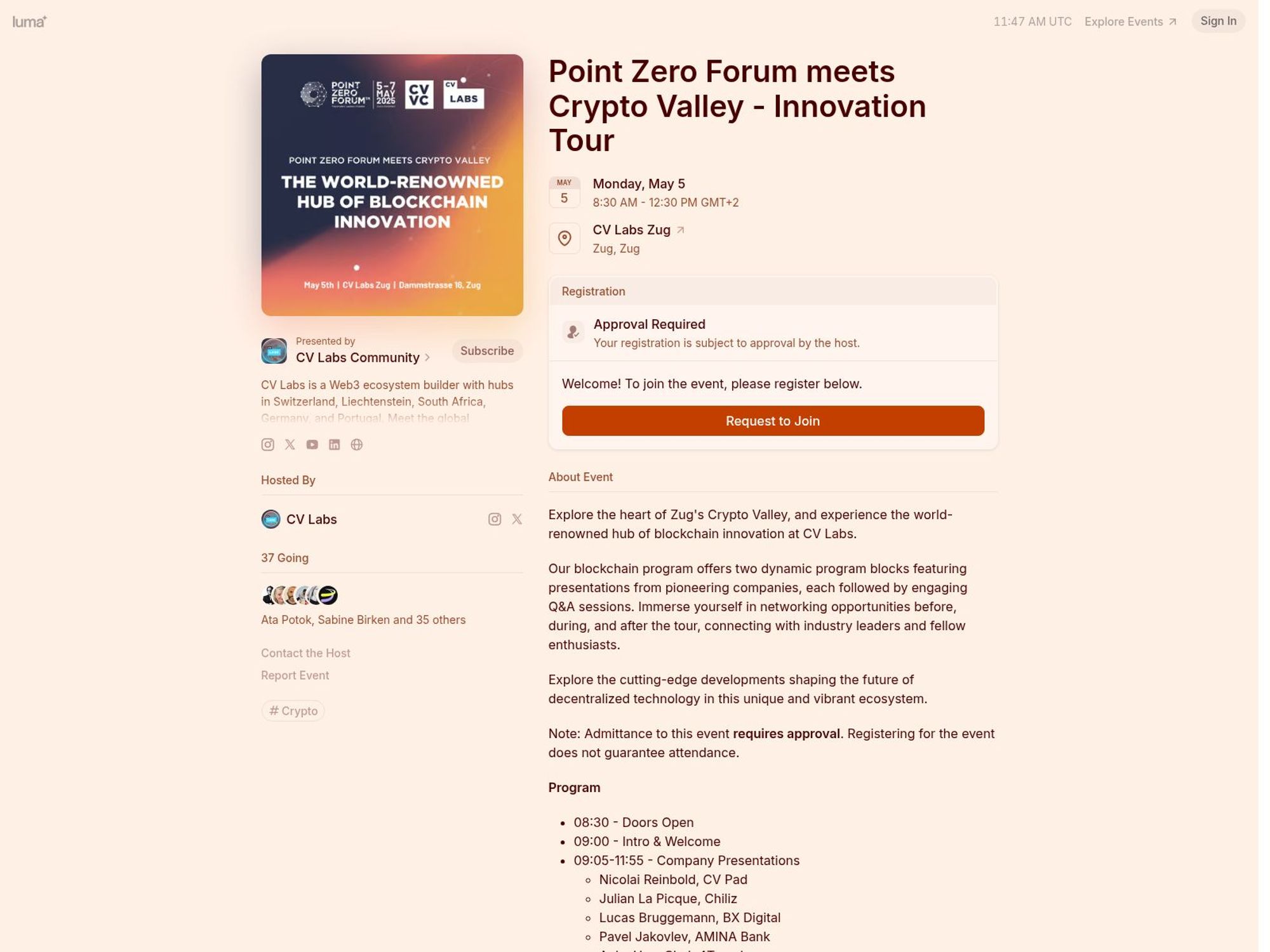Point Zero Forum meets Crypto Valley - Innovation Tour screenshot