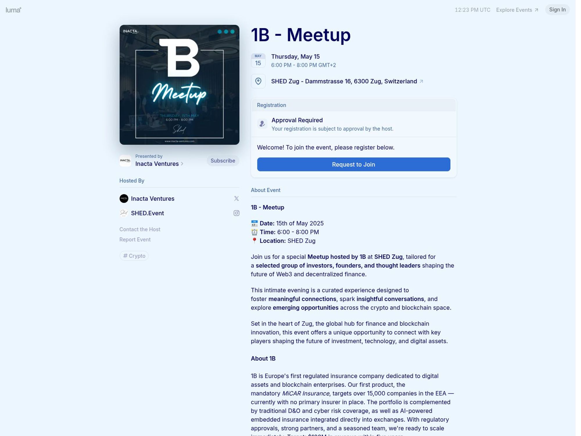 1B - Meetup screenshot