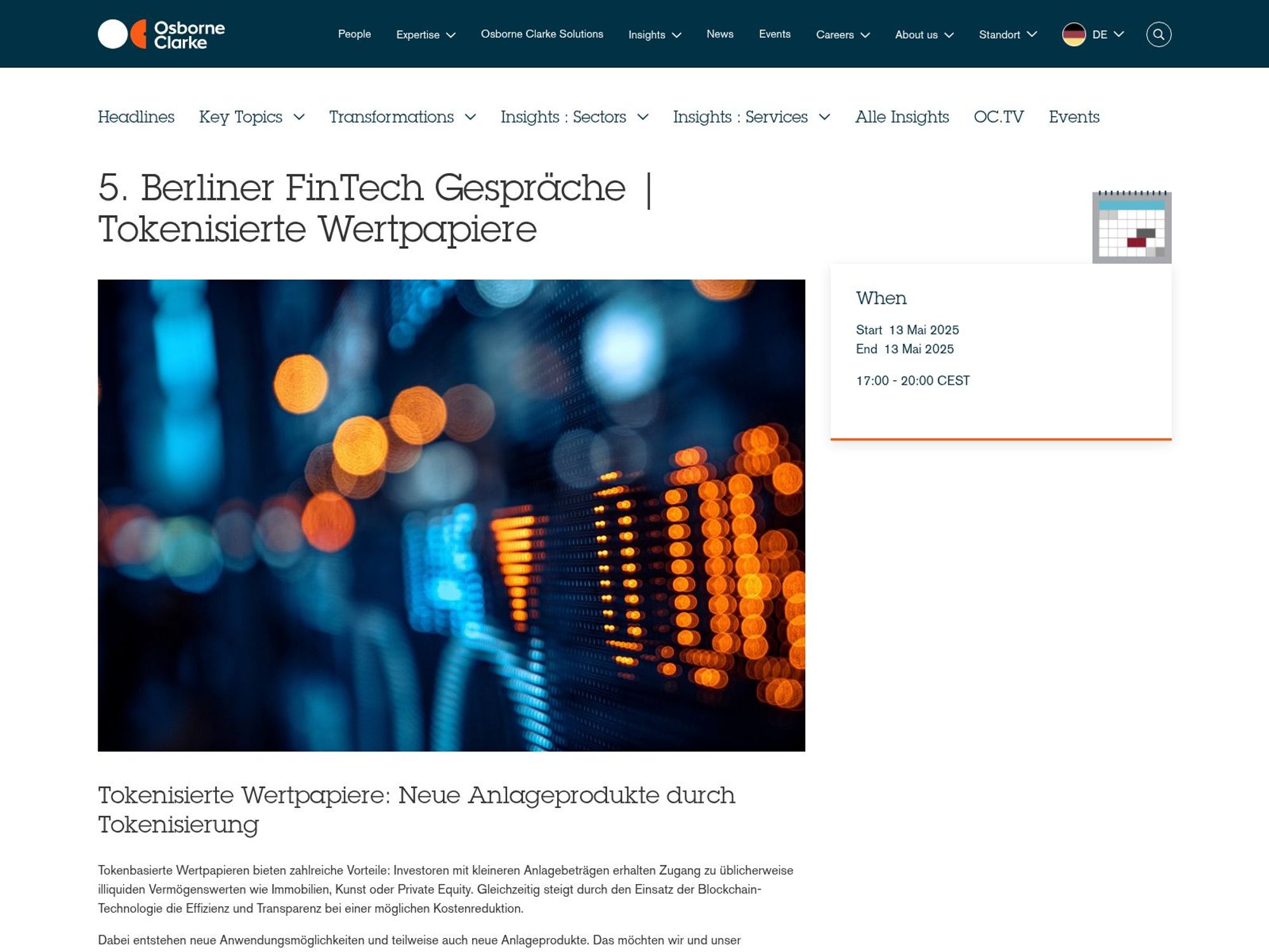 5. Berliner FinTech Gespräche | Tokenisierte Wertpapiere screenshot