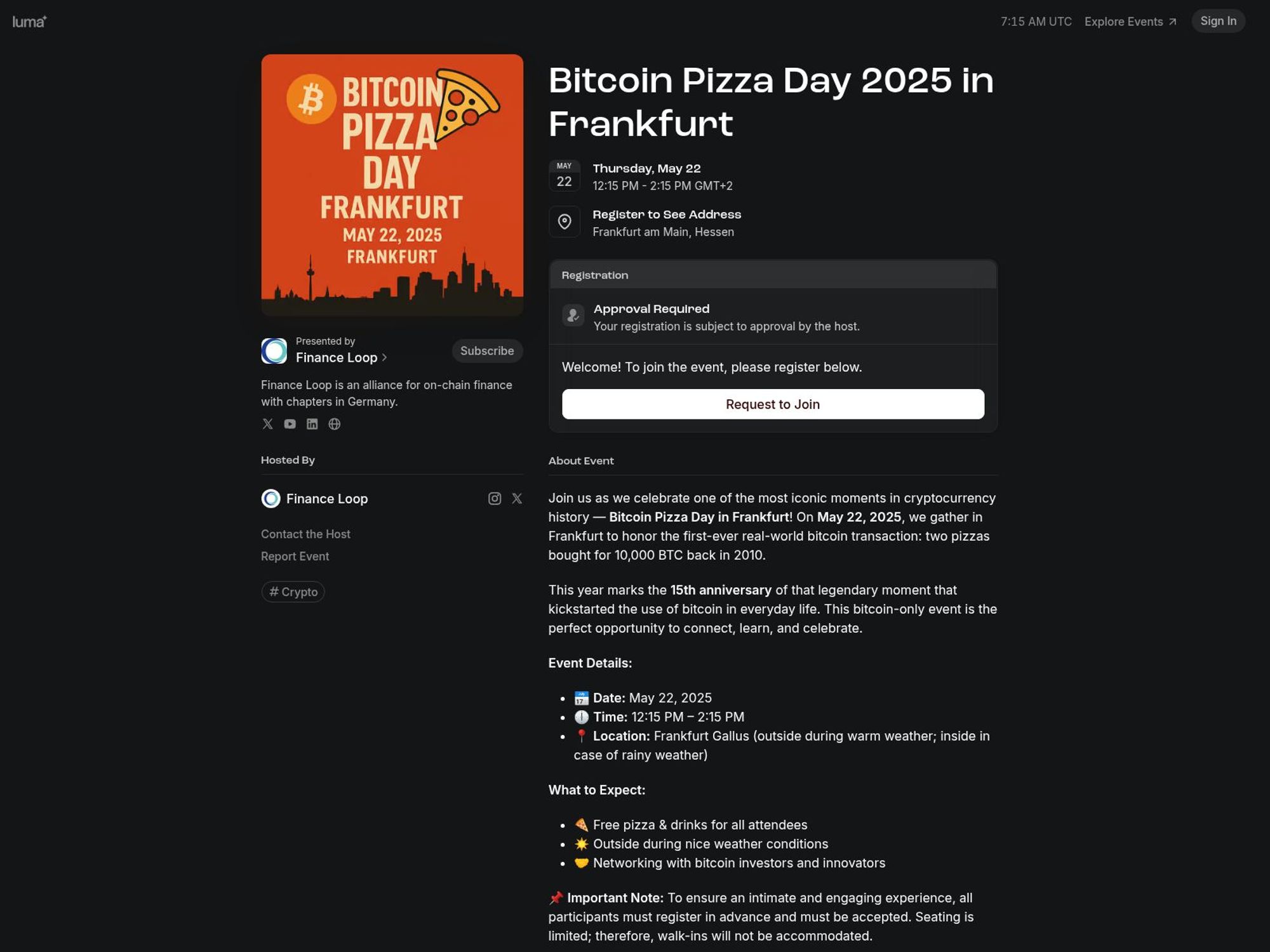 Bitcoin Pizza Day 2025 in Frankfurt 🍕 screenshot