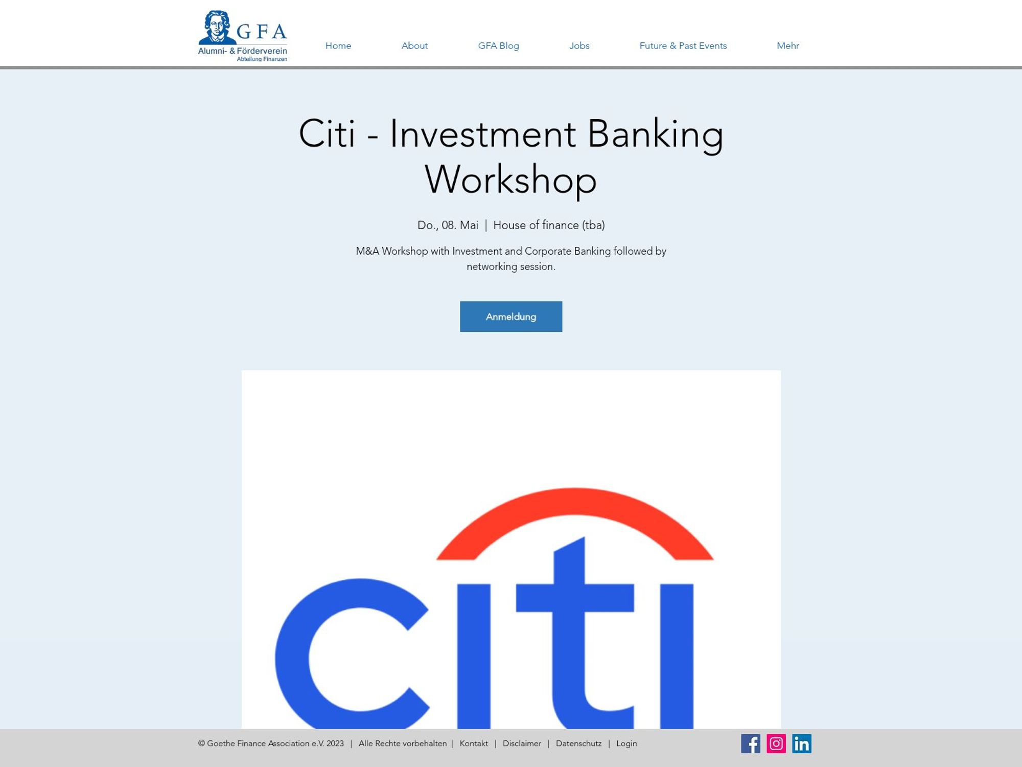 Citi - Investment Banking Workshop screenshot