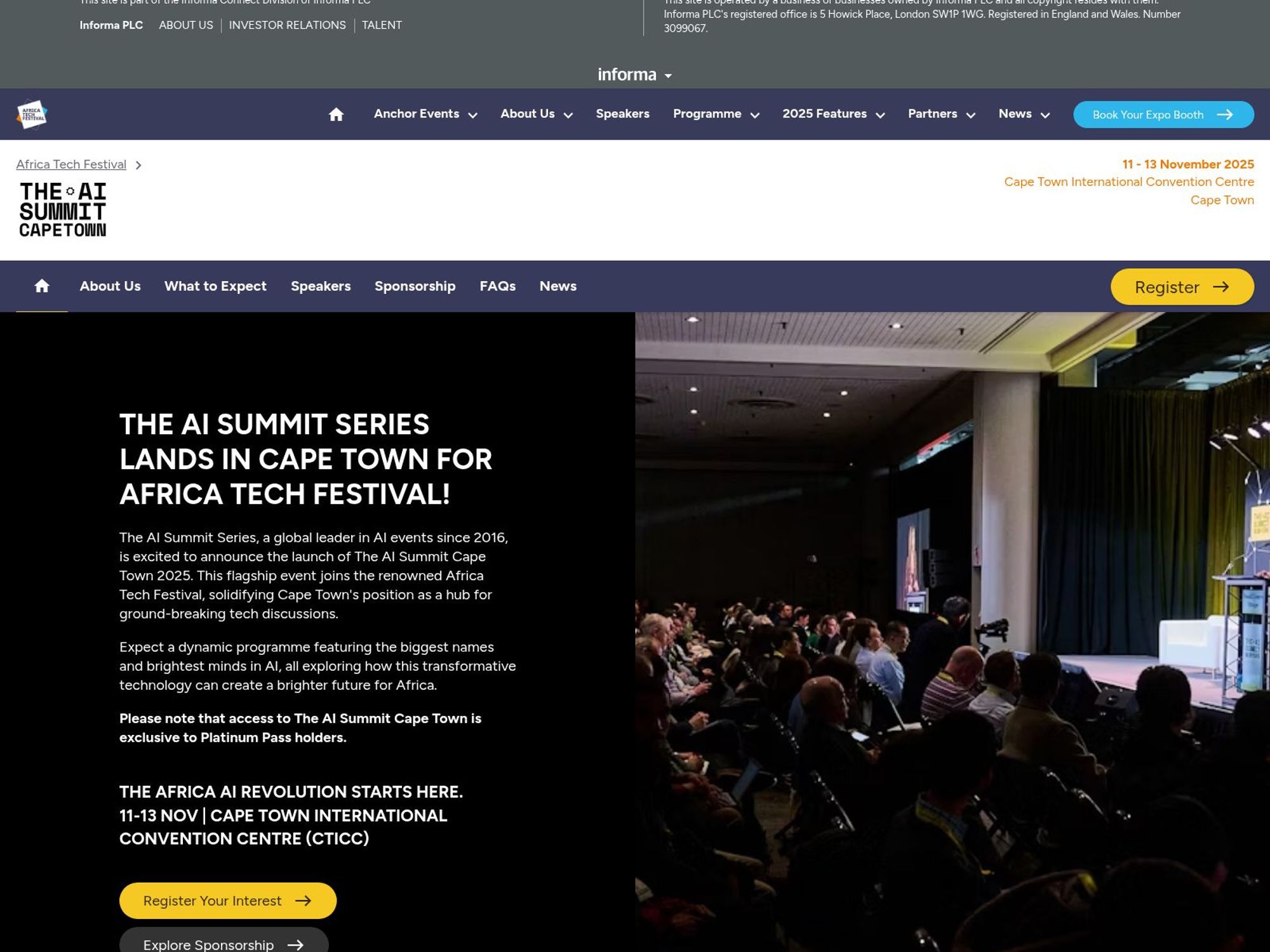 The AI Summit Cape Town website