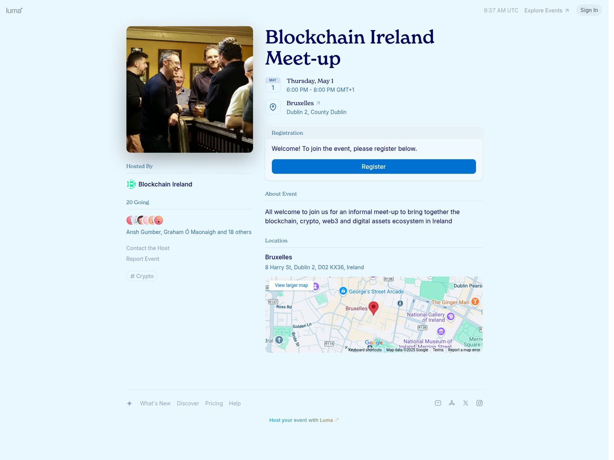 Blockchain Ireland Meet-up screenshot