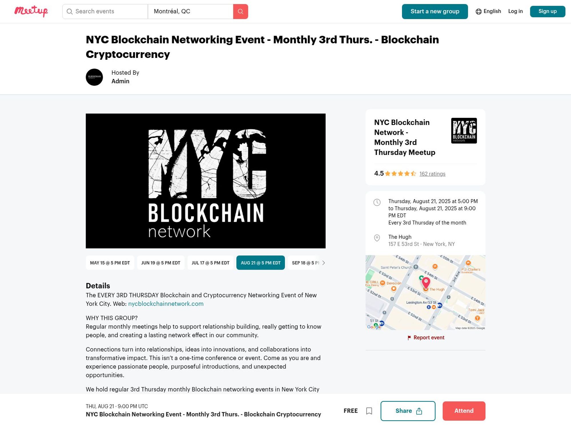 NYC Blockchain Networking Event website