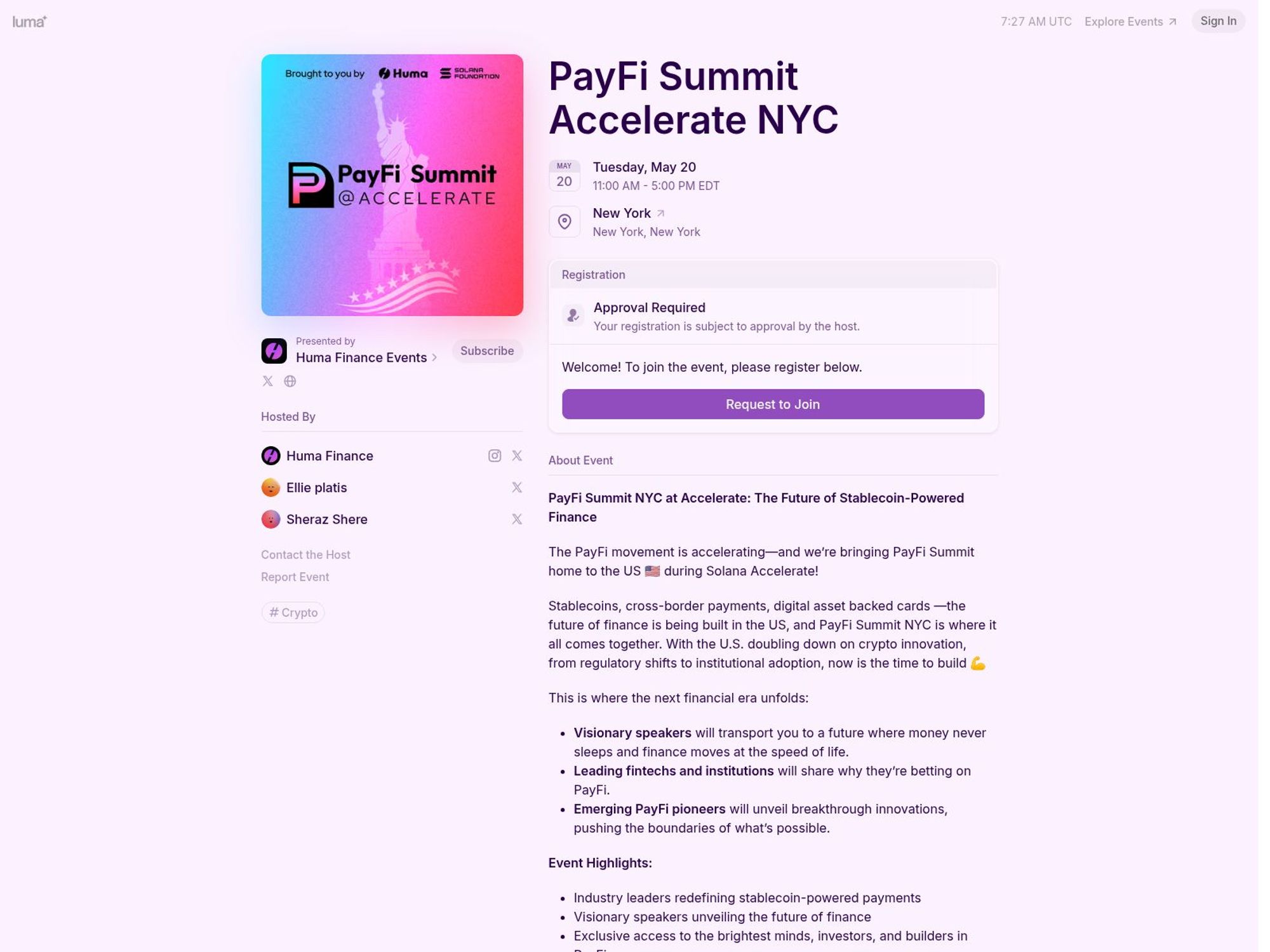 PayFi Summit Accelerate NYC: The Future of Stablecoin-Powered Finance screenshot