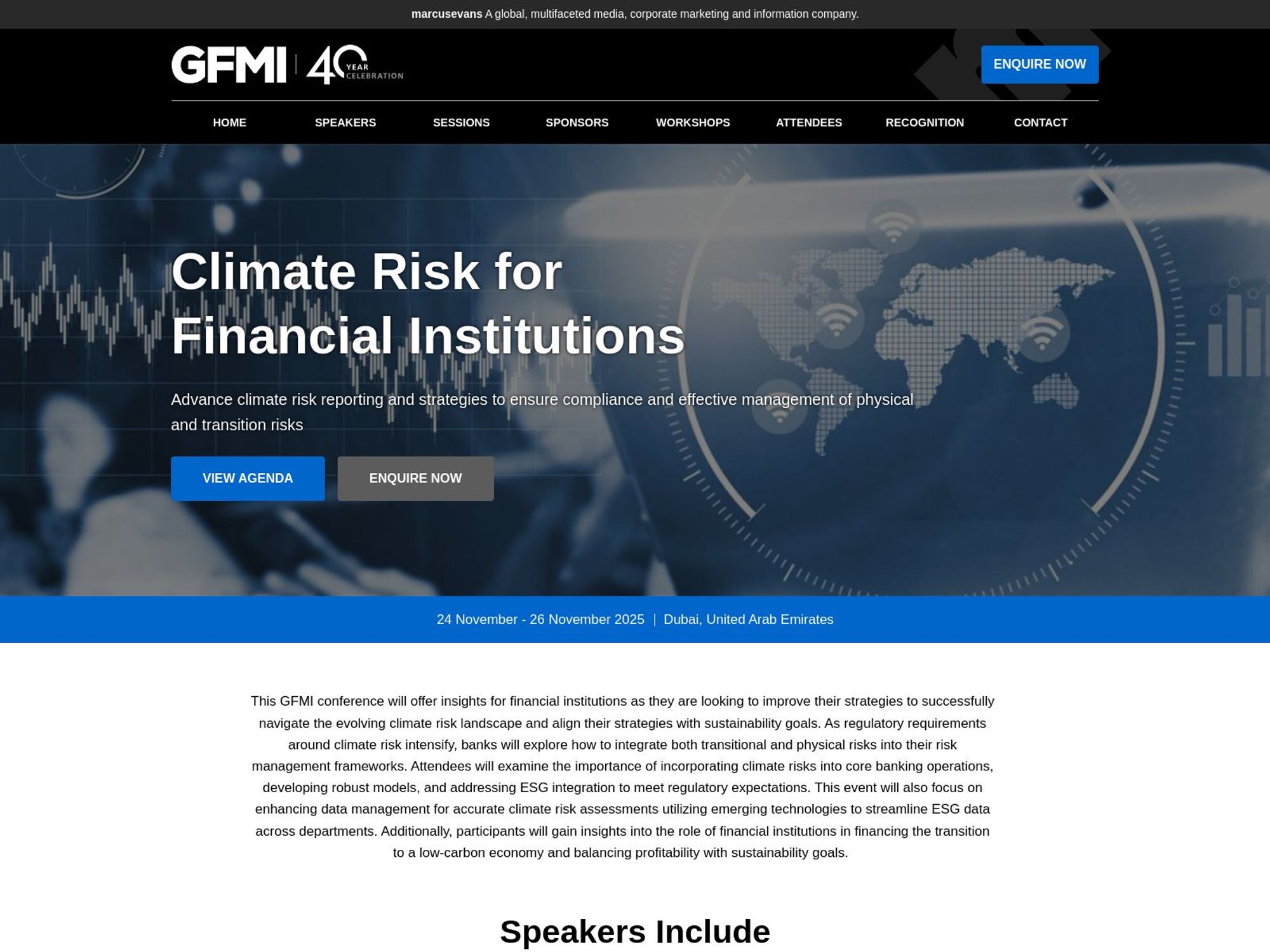 Climate Risk for Financial Institutions website